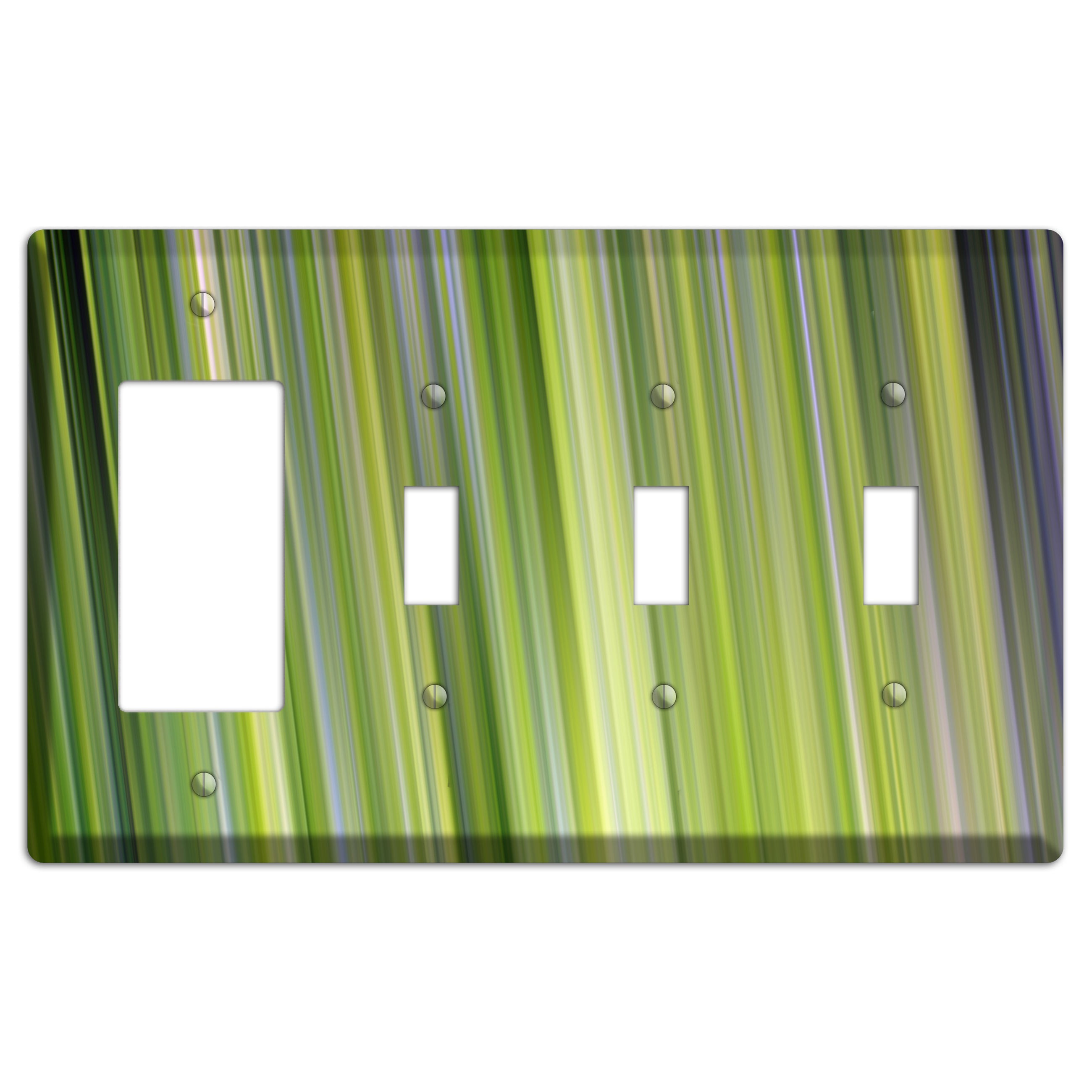 Green Ray of Light Rocker / 3 Toggle Wallplate