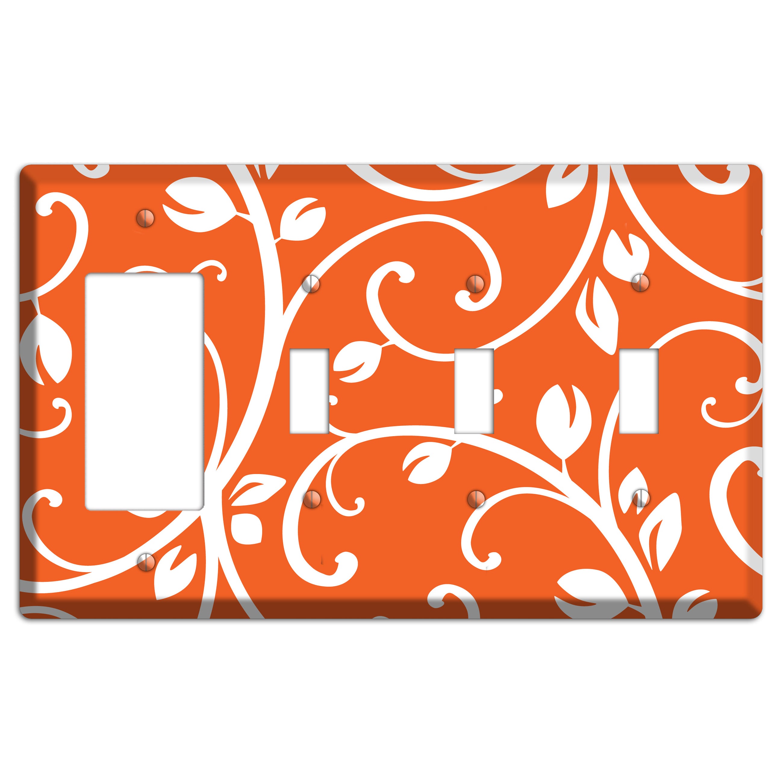 Red Bud Sprig Rocker / 3 Toggle Wallplate