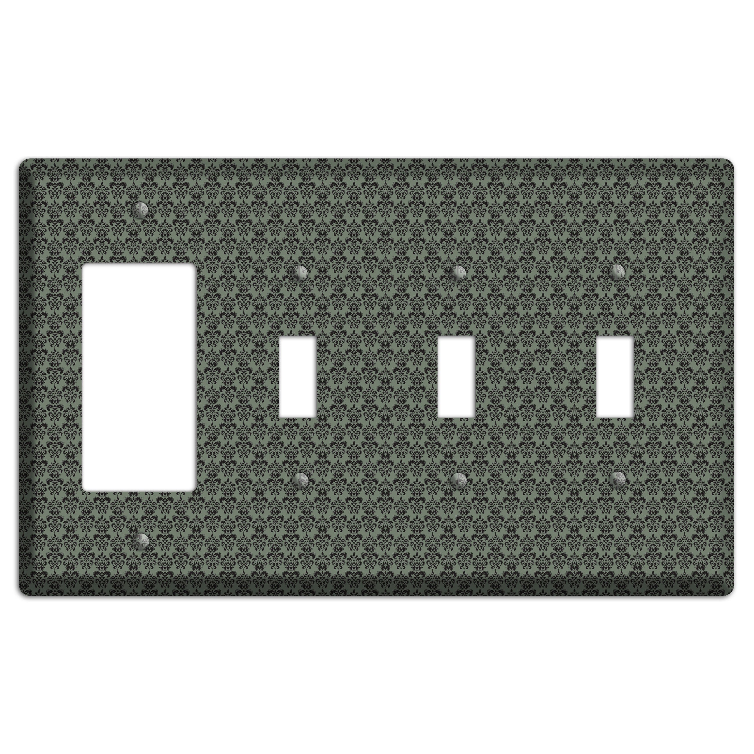 Moss Tiny Cartouche Half Drop Rocker / 3 Toggle Wallplate