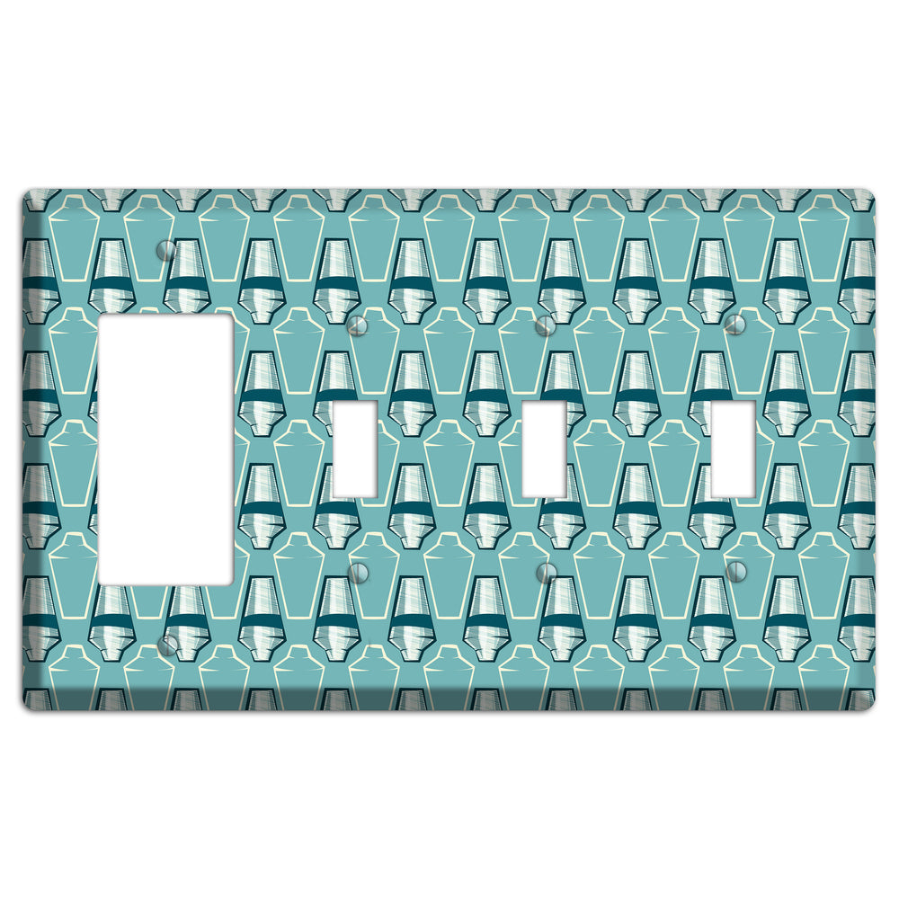 Cocktail Shakers Rocker / 3 Toggle Wallplate