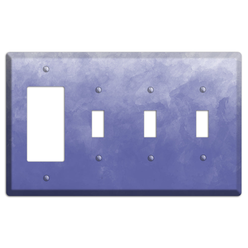 Blue Ombre Rocker / 3 Toggle Wallplate
