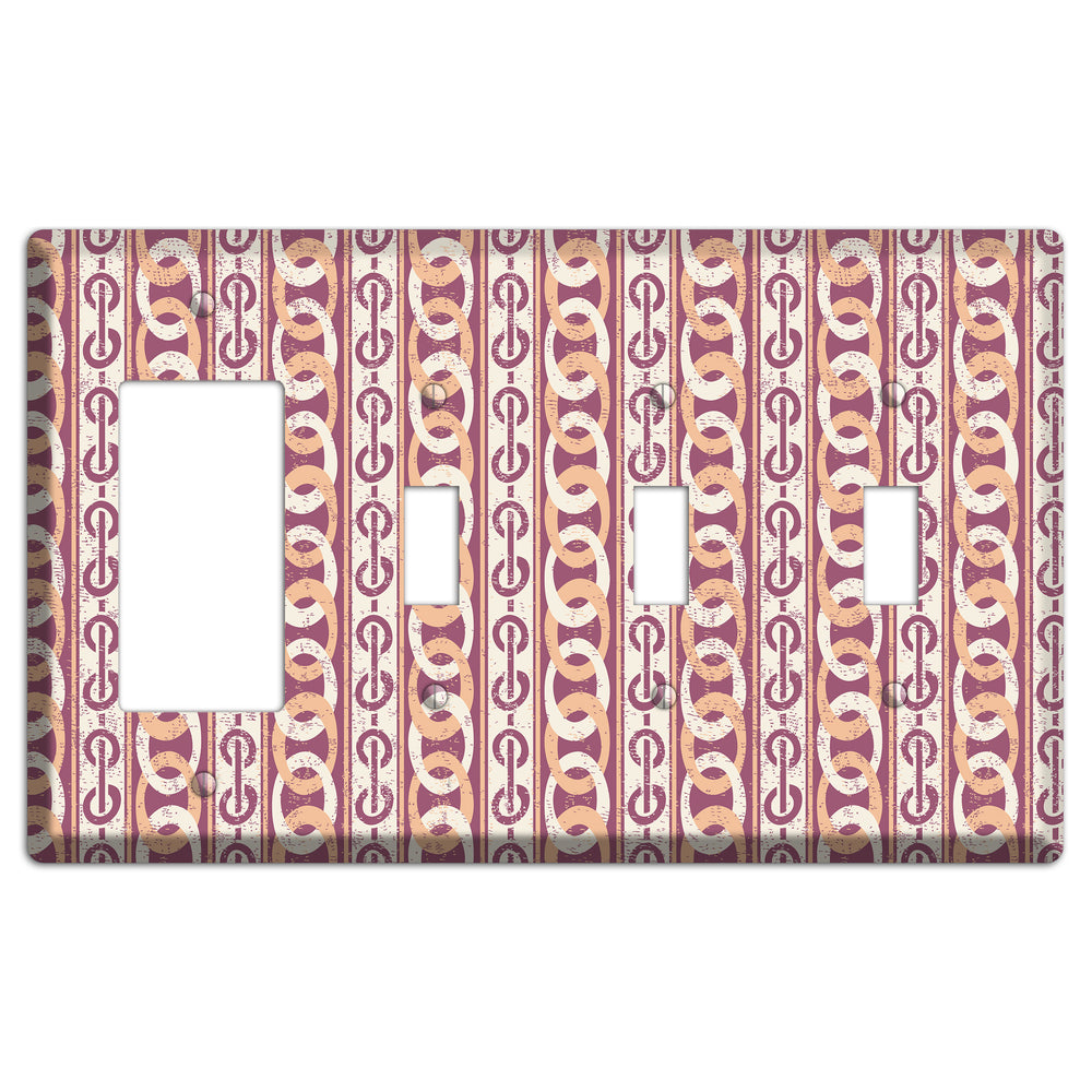 Peach Ice Cream Rocker / 3 Toggle Wallplate