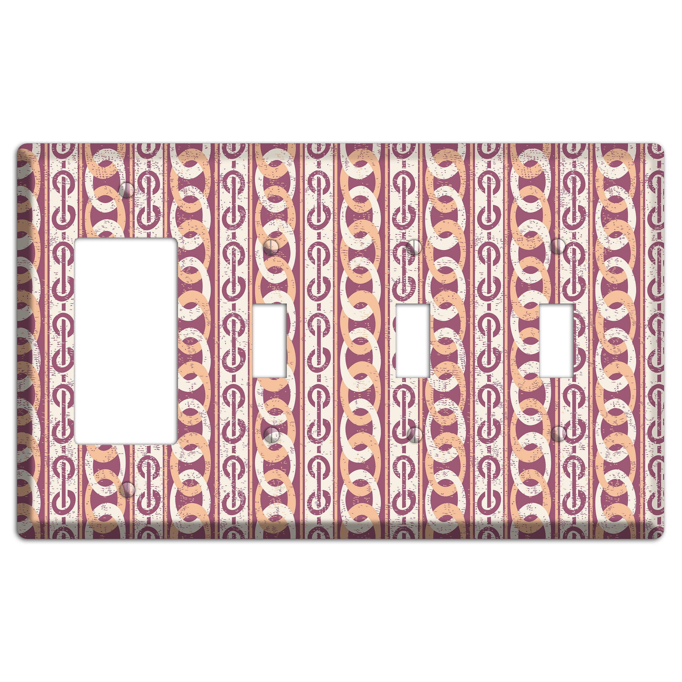 Peach Ice Cream Rocker / 3 Toggle Wallplate