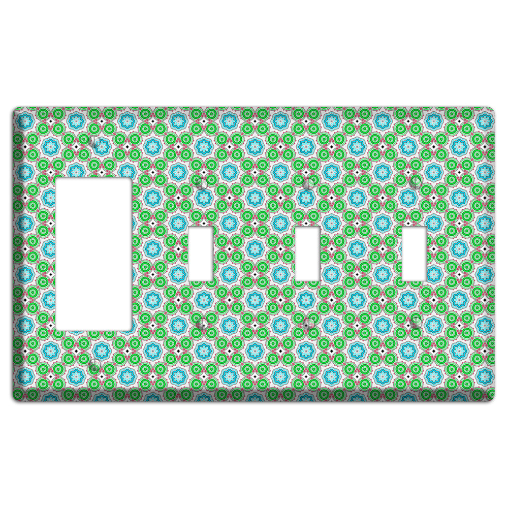 Green Foulard 5 Rocker / 3 Toggle Wallplate