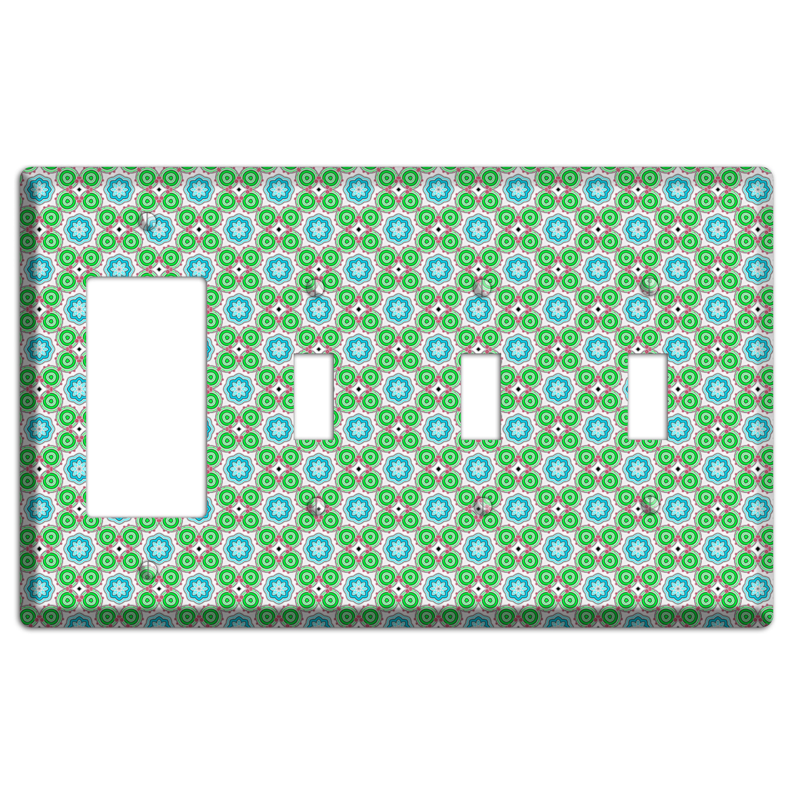Green Foulard 5 Rocker / 3 Toggle Wallplate