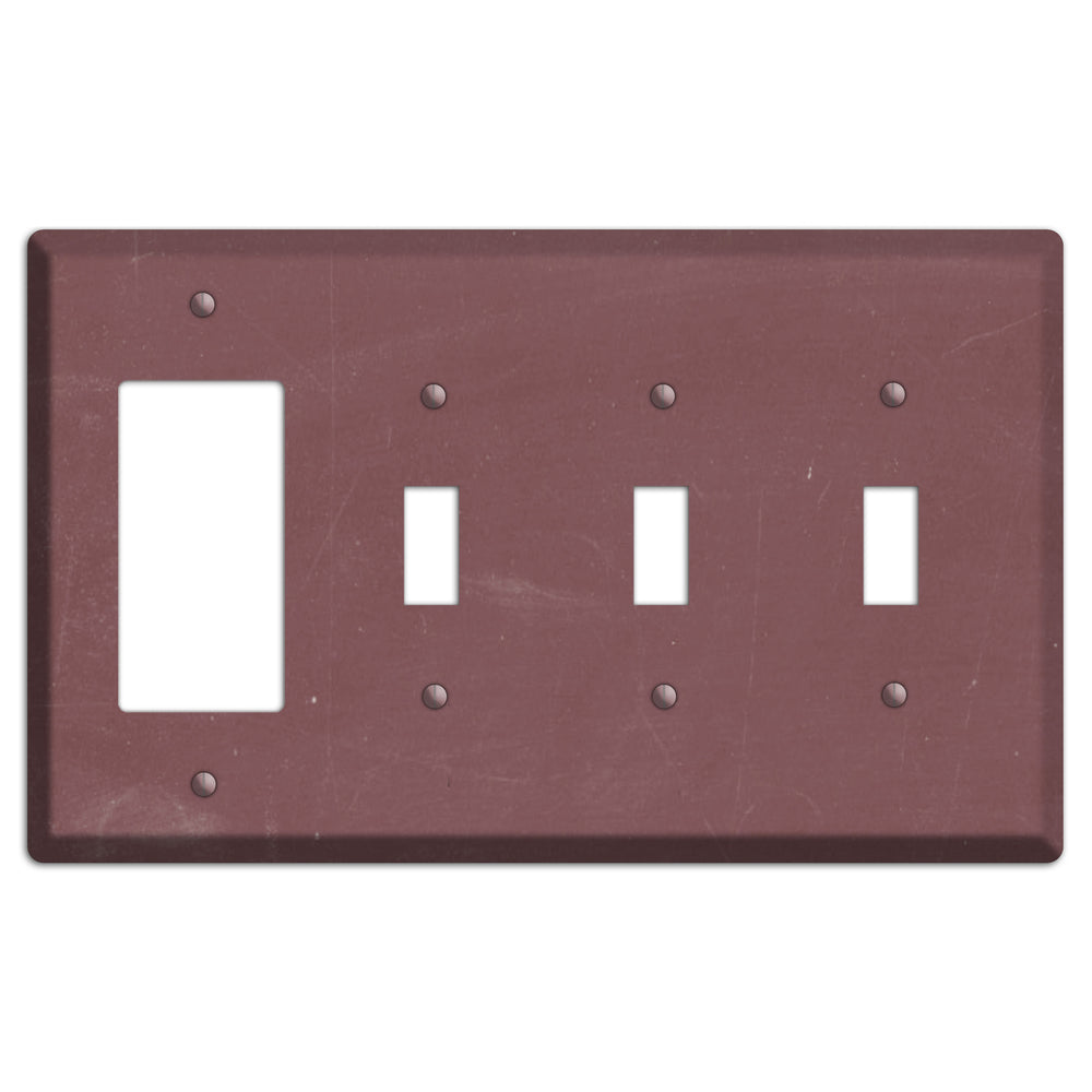Chalk Dark Maroon Rocker / 3 Toggle Wallplate