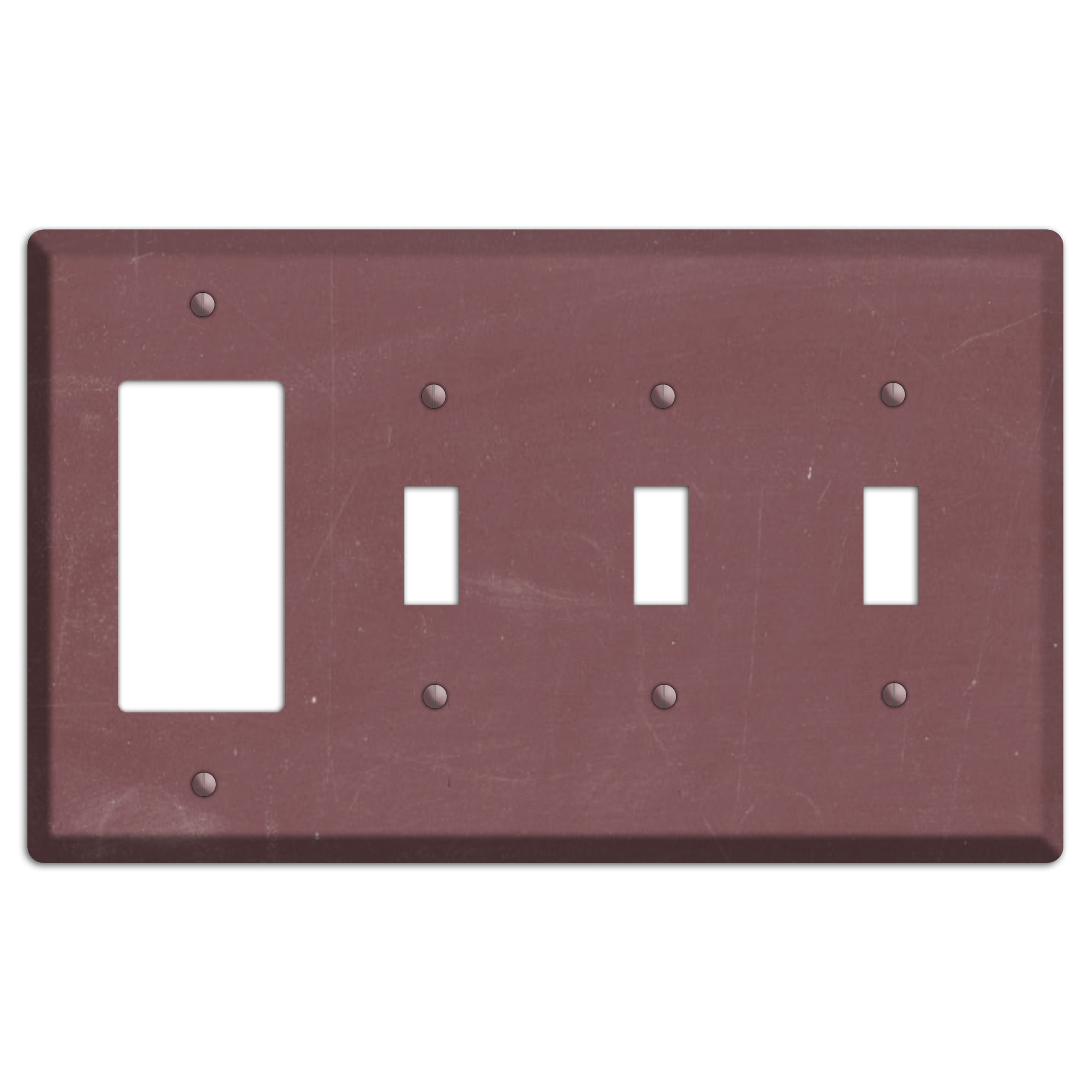 Chalk Dark Maroon Rocker / 3 Toggle Wallplate