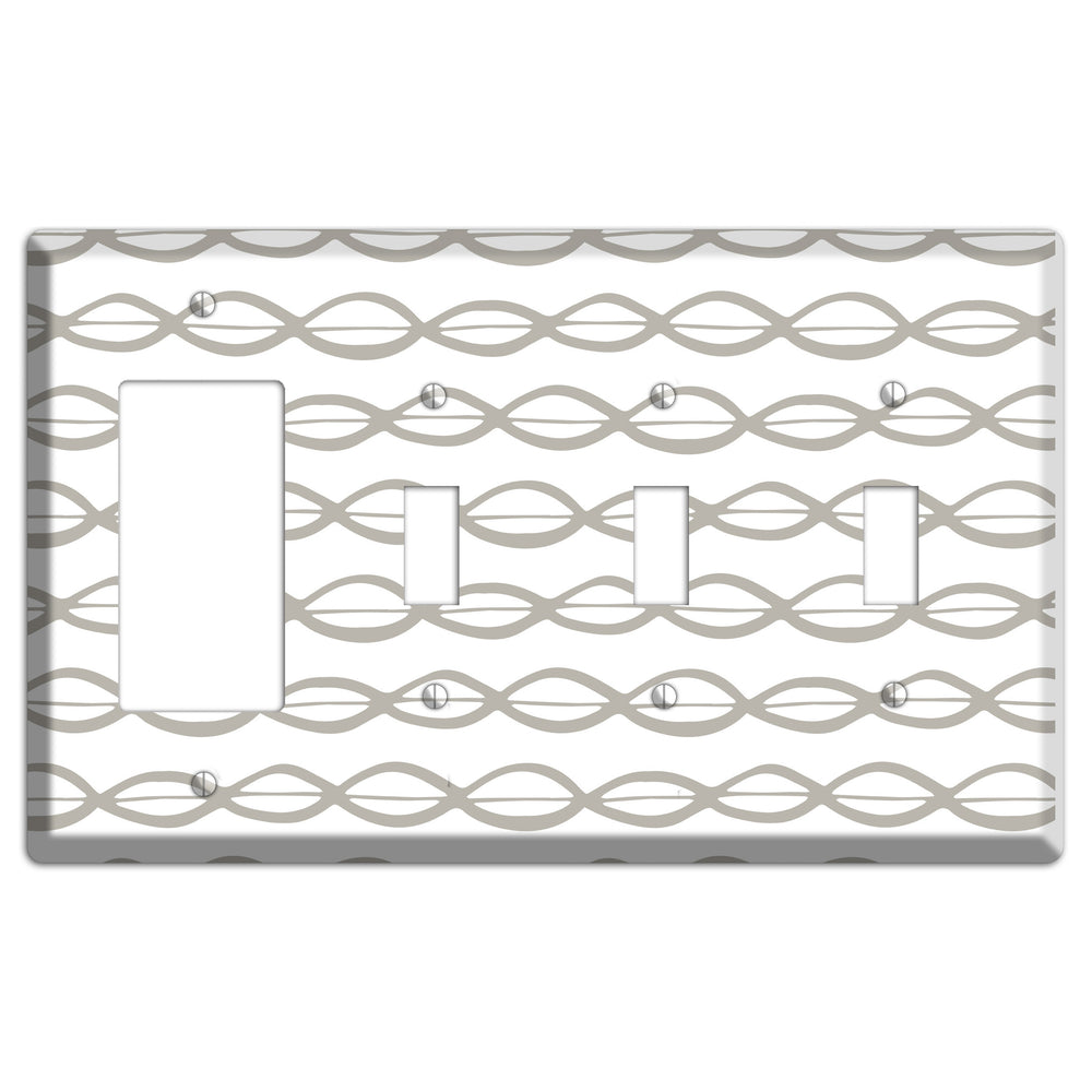Simple Scandanavian Style D Rocker / 3 Toggle Wallplate