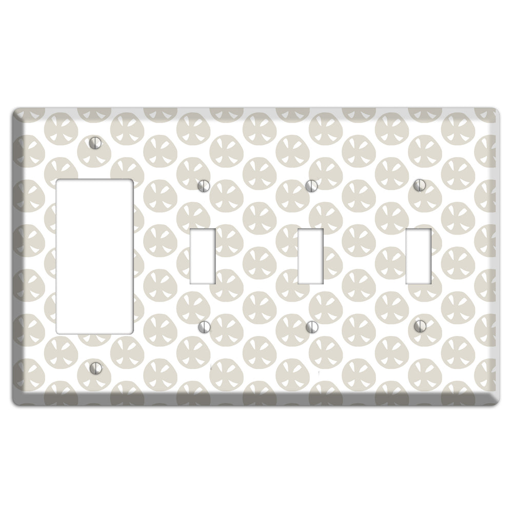 Simple Scandanavian Style LL Rocker / 3 Toggle Wallplate
