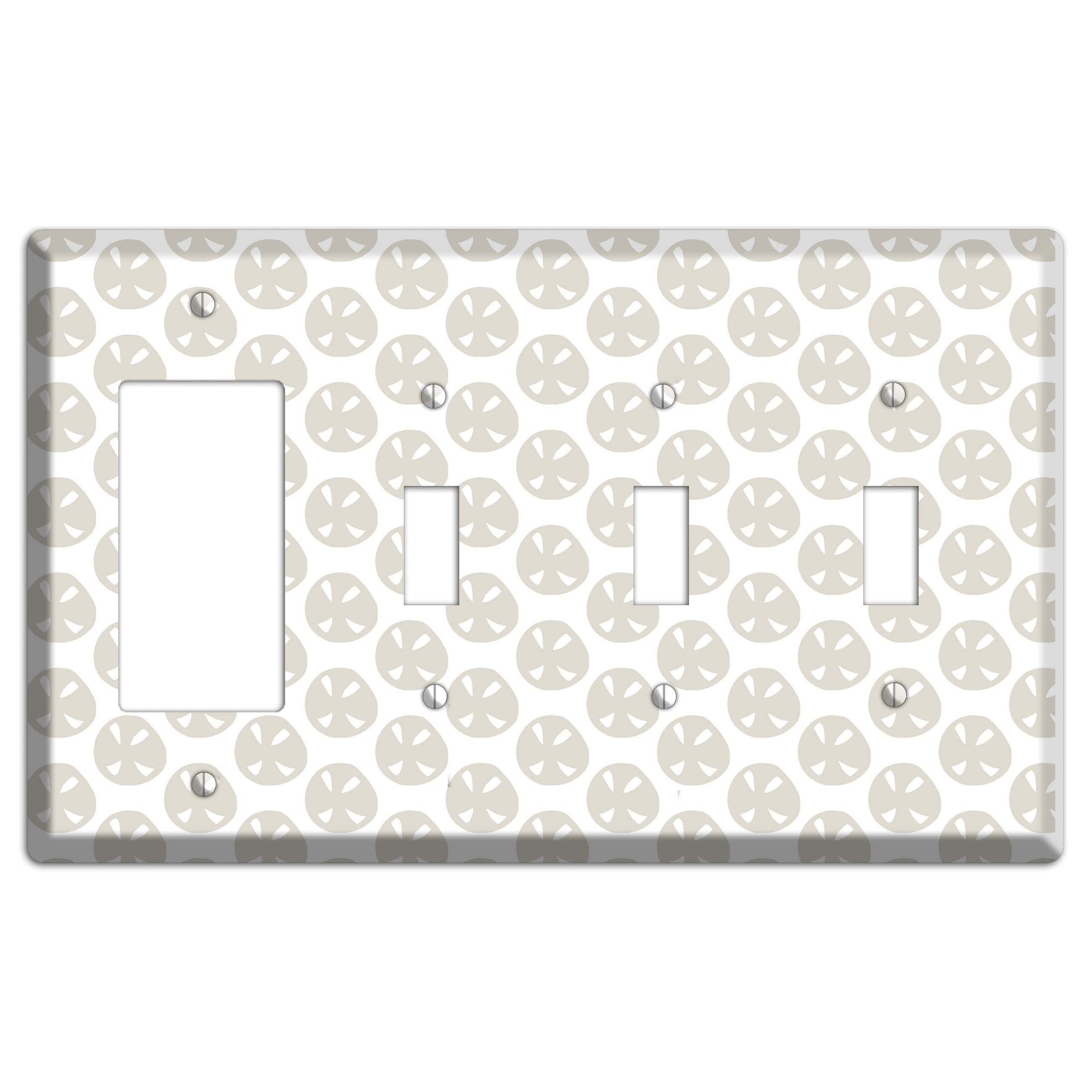 Simple Scandanavian Style LL Rocker / 3 Toggle Wallplate