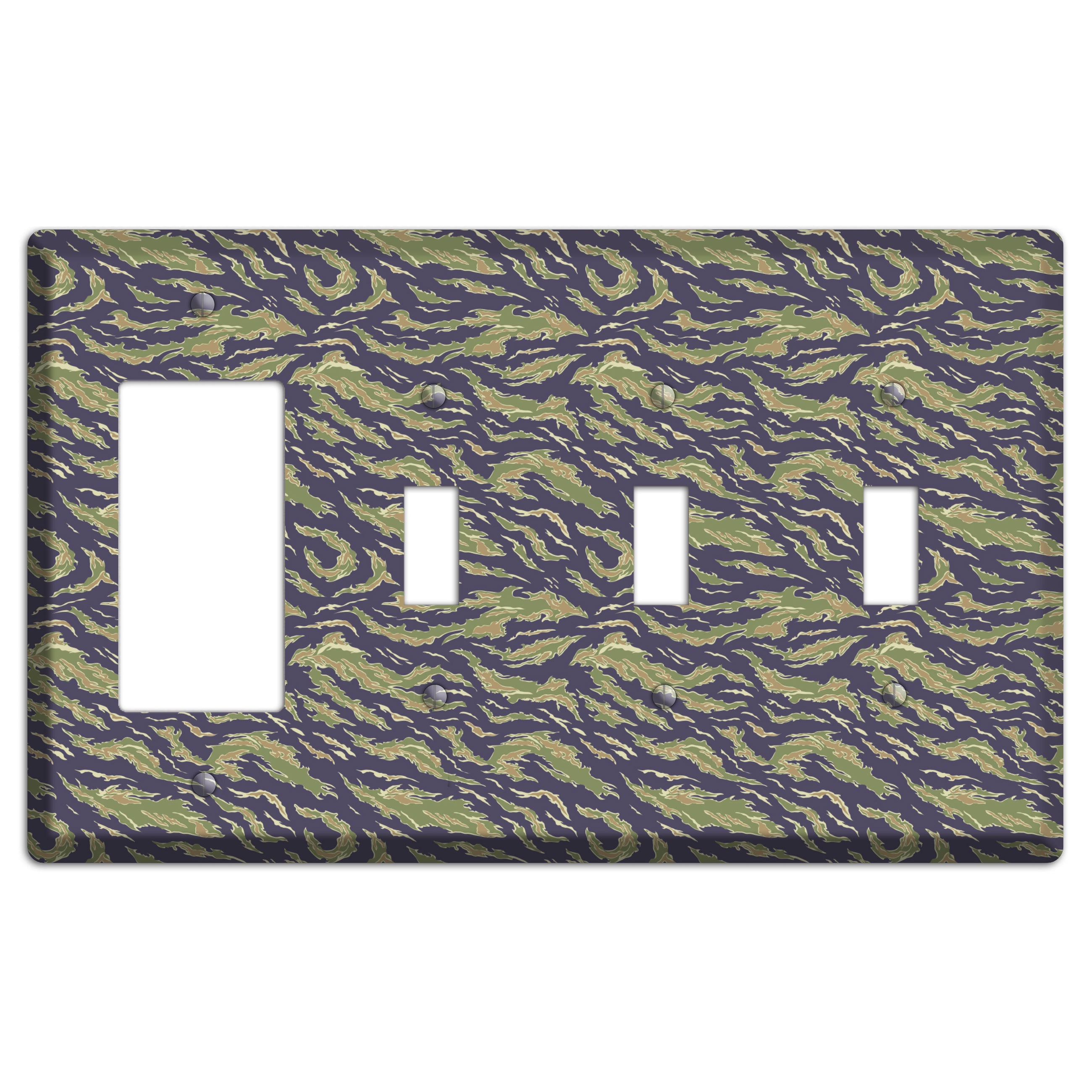Vietnam Tiger 1 Camo Rocker / 3 Toggle Wallplate