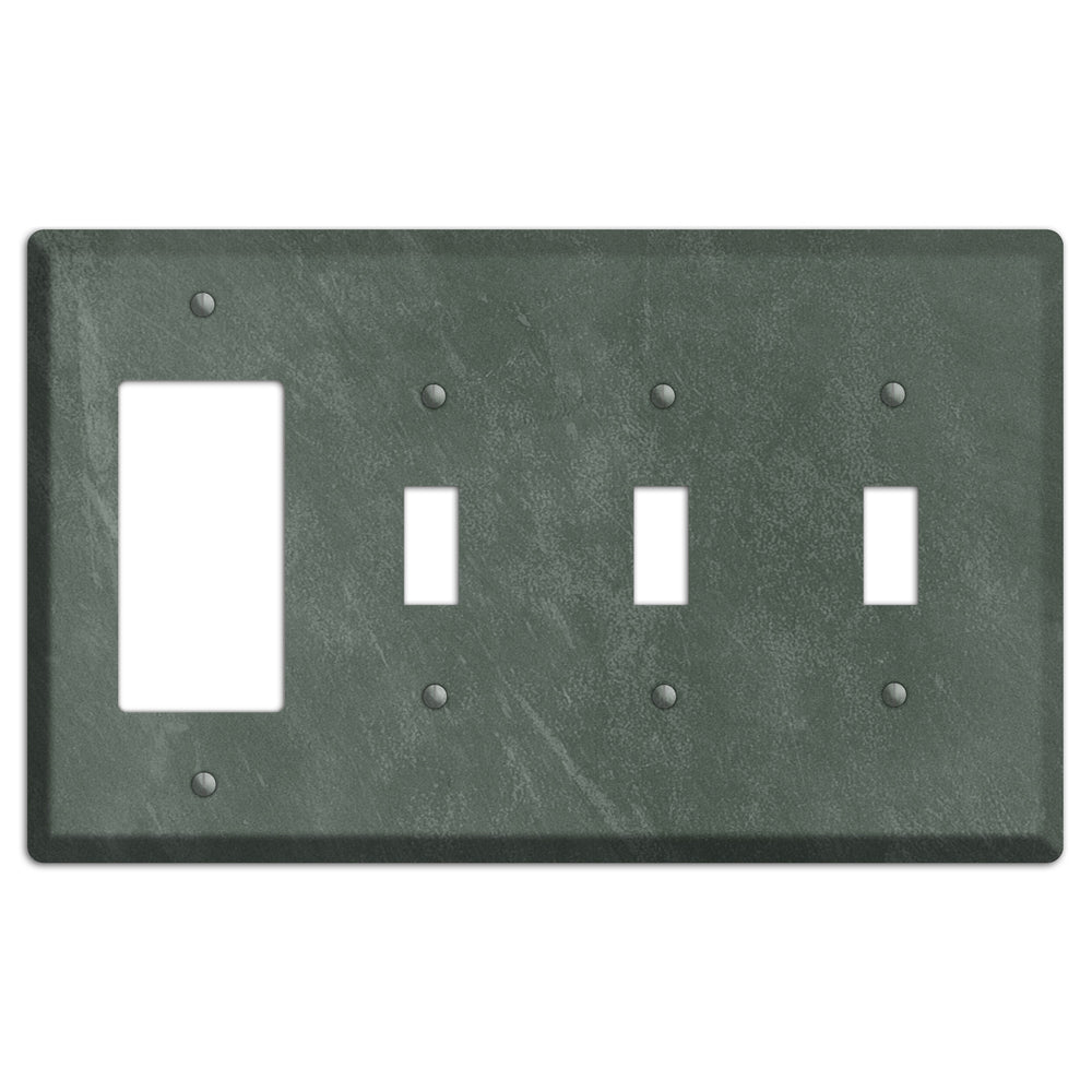 Chalk Dark Green Rocker / 3 Toggle Wallplate