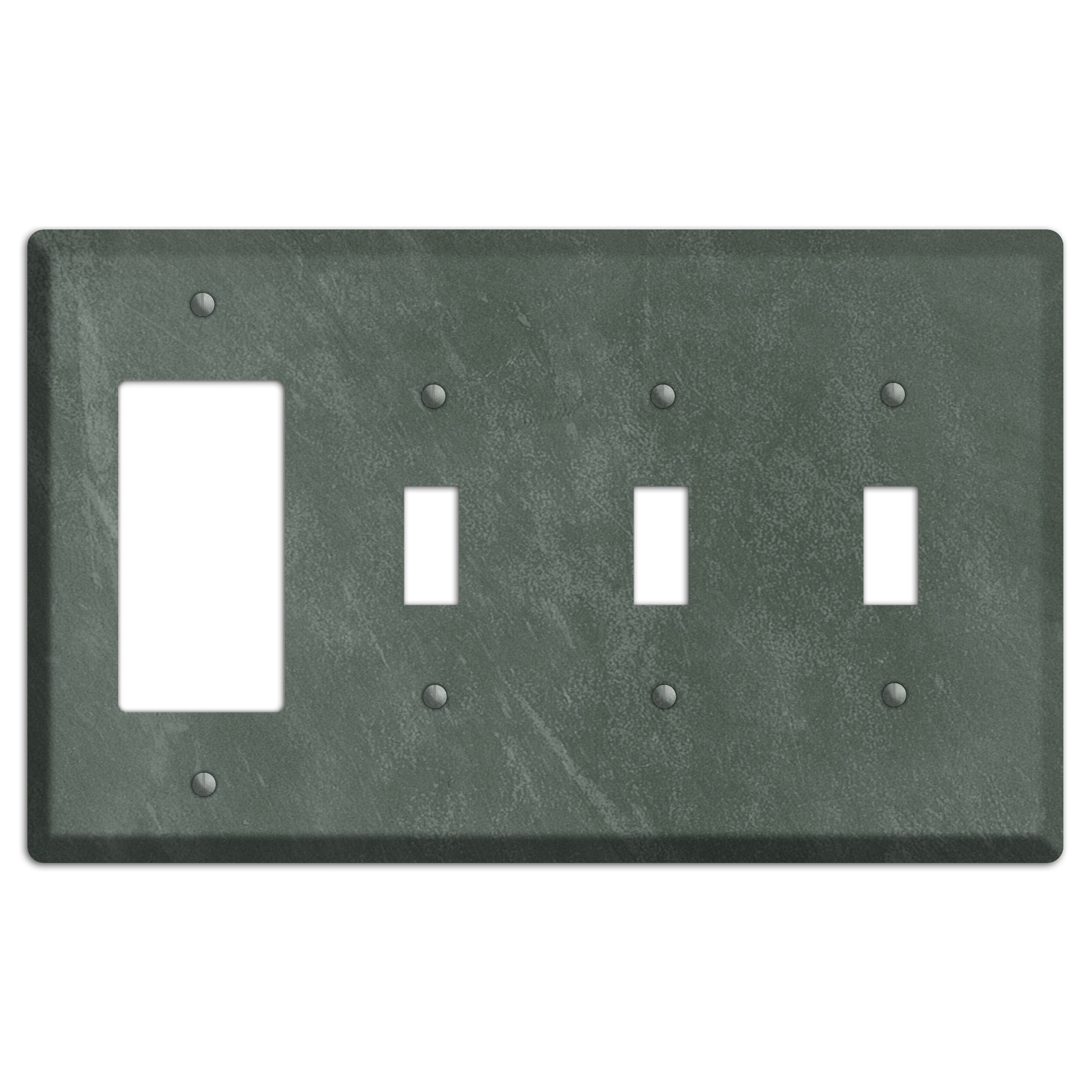 Chalk Dark Green Rocker / 3 Toggle Wallplate