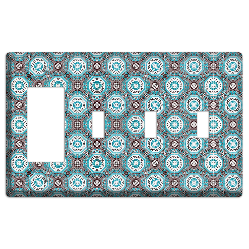 Tavira Tiles 2 Rocker / 3 Toggle Wallplate
