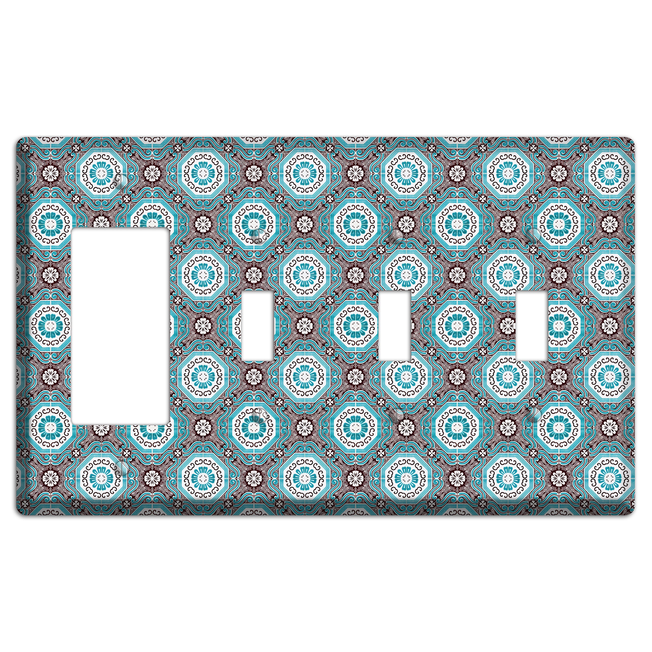 Tavira Tiles 2 Rocker / 3 Toggle Wallplate