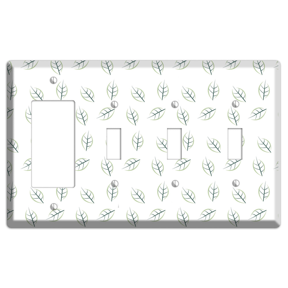 Leaves Style DD Rocker / 3 Toggle Wallplate