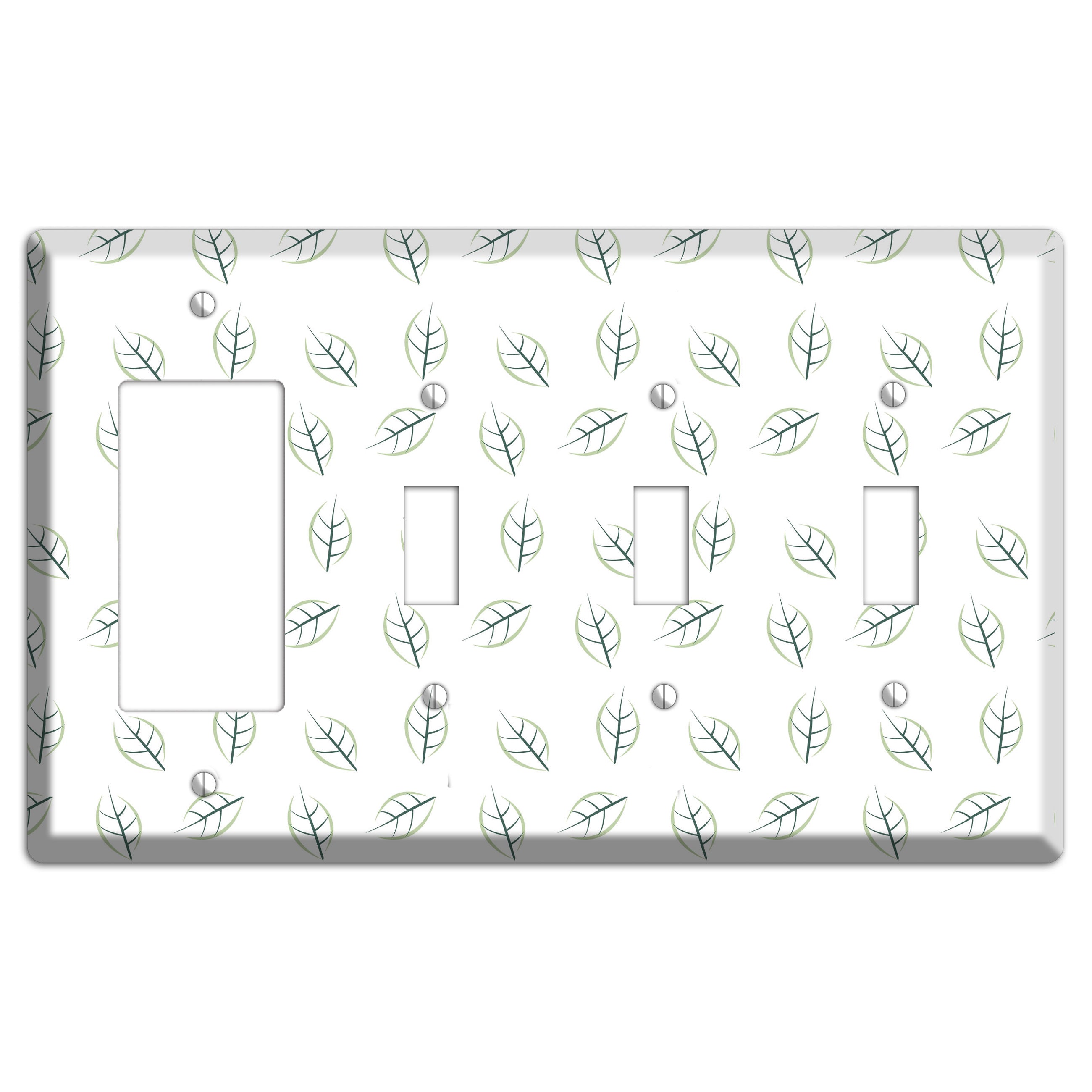 Leaves Style DD Rocker / 3 Toggle Wallplate