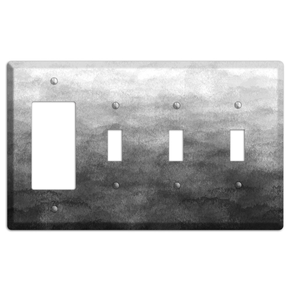 Black Ombre Rocker / 3 Toggle Wallplate