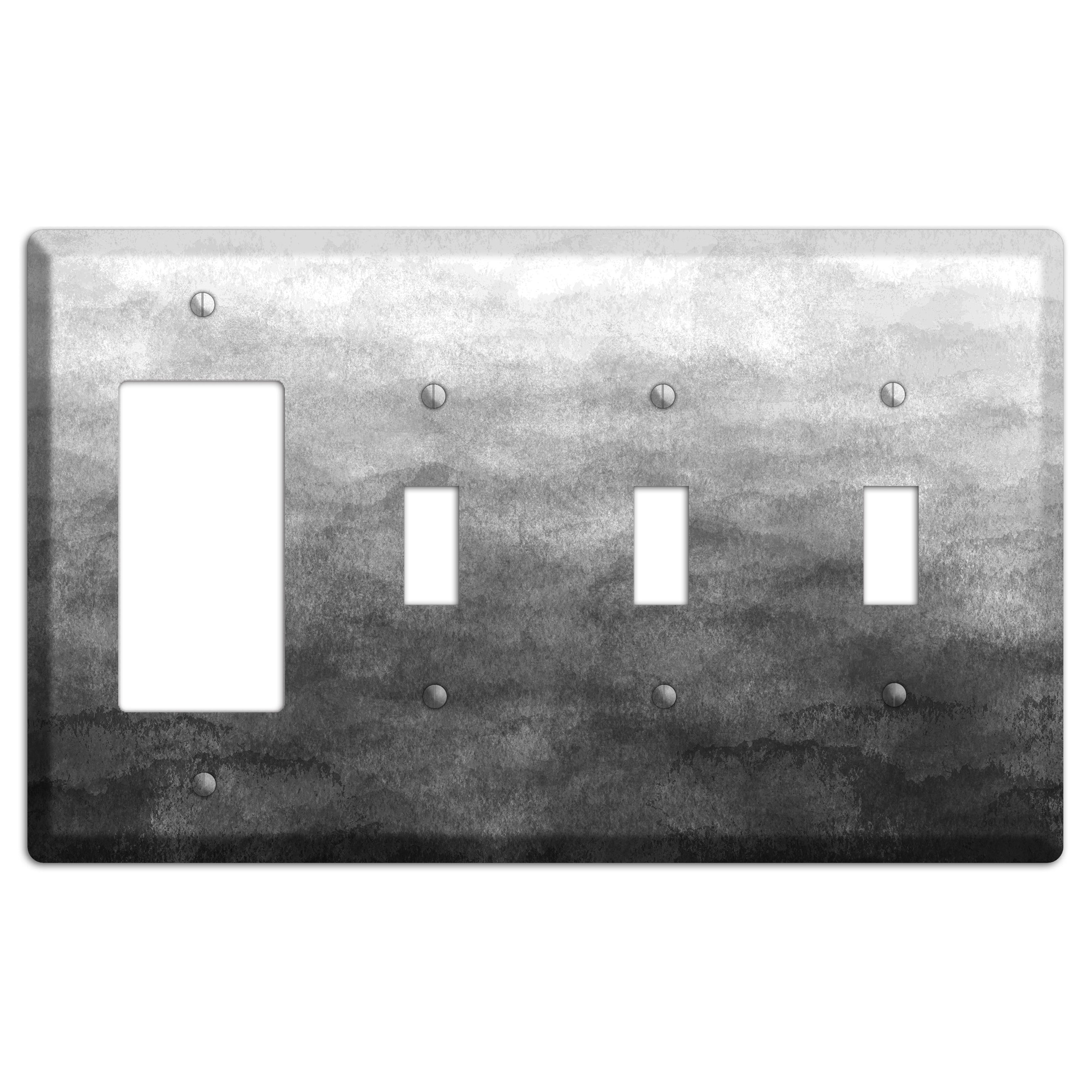 Black Ombre Rocker / 3 Toggle Wallplate