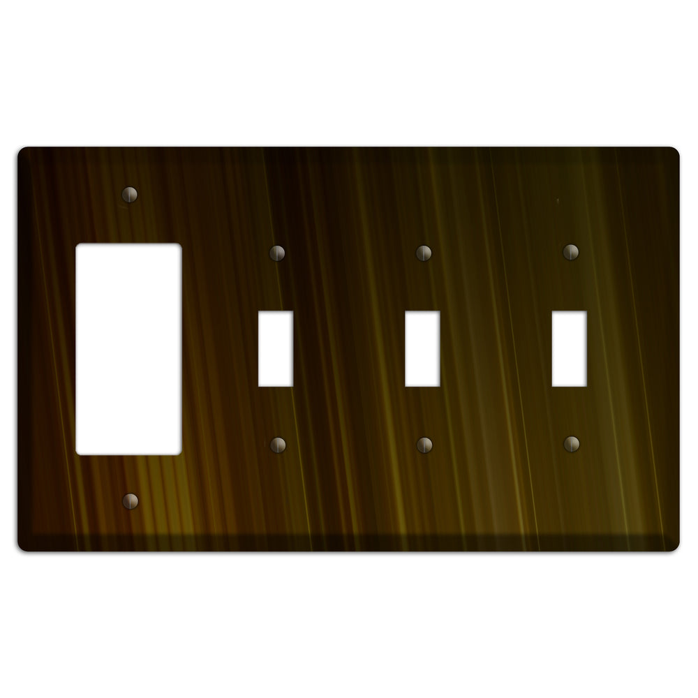 Brown Ray of Light Rocker / 3 Toggle Wallplate
