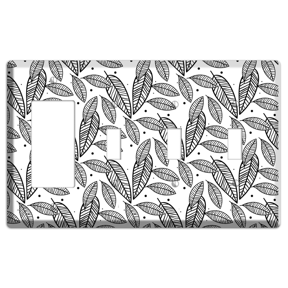 Leaves Style H Rocker / 3 Toggle Wallplate