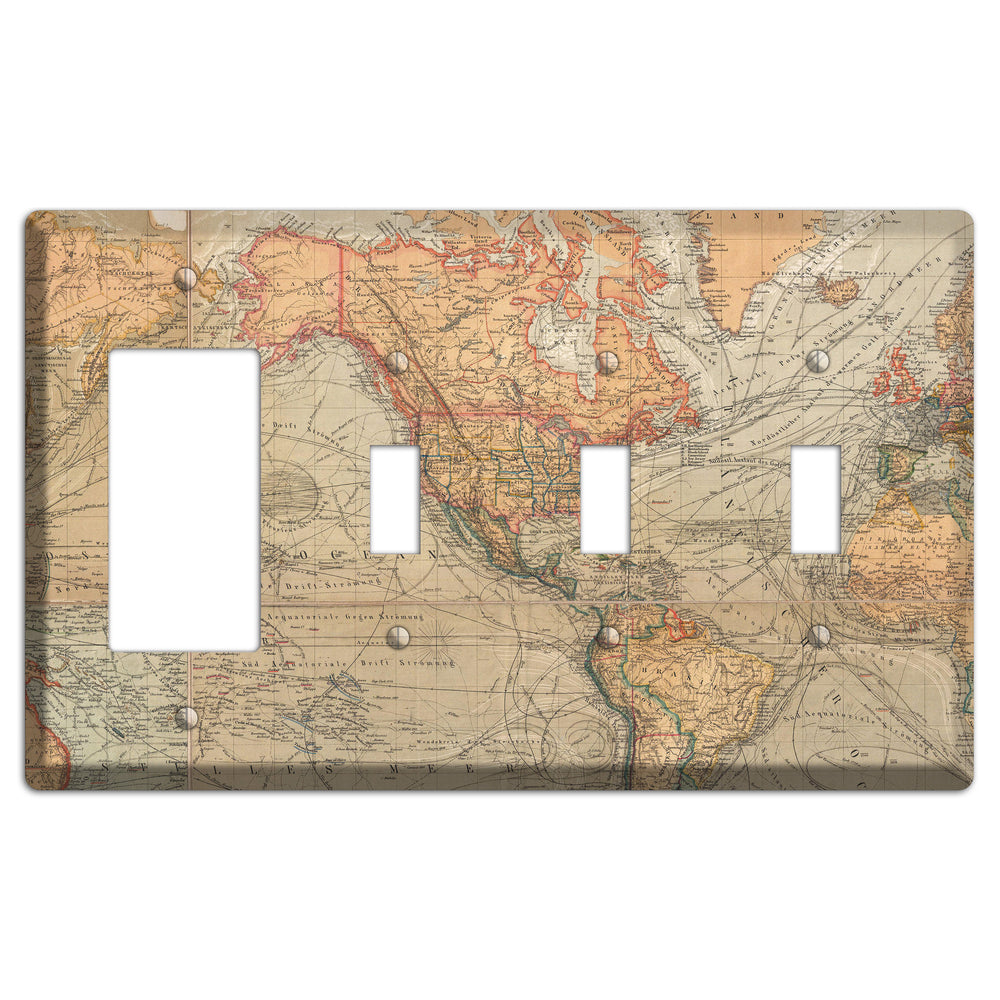 Pacific Ocean Rocker / 3 Toggle Wallplate