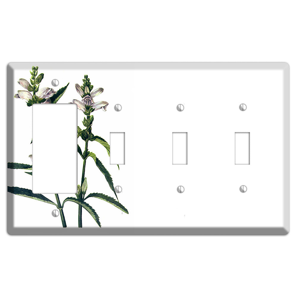 Chelone Glabra Rocker / 3 Toggle Wallplate