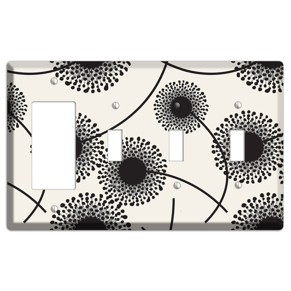 Simple Dandelion Rocker / 3 Toggle Wallplate