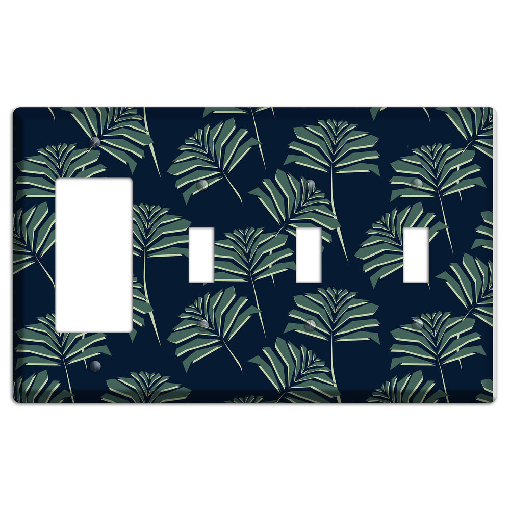 Leaves Style C Rocker / 3 Toggle Wallplate