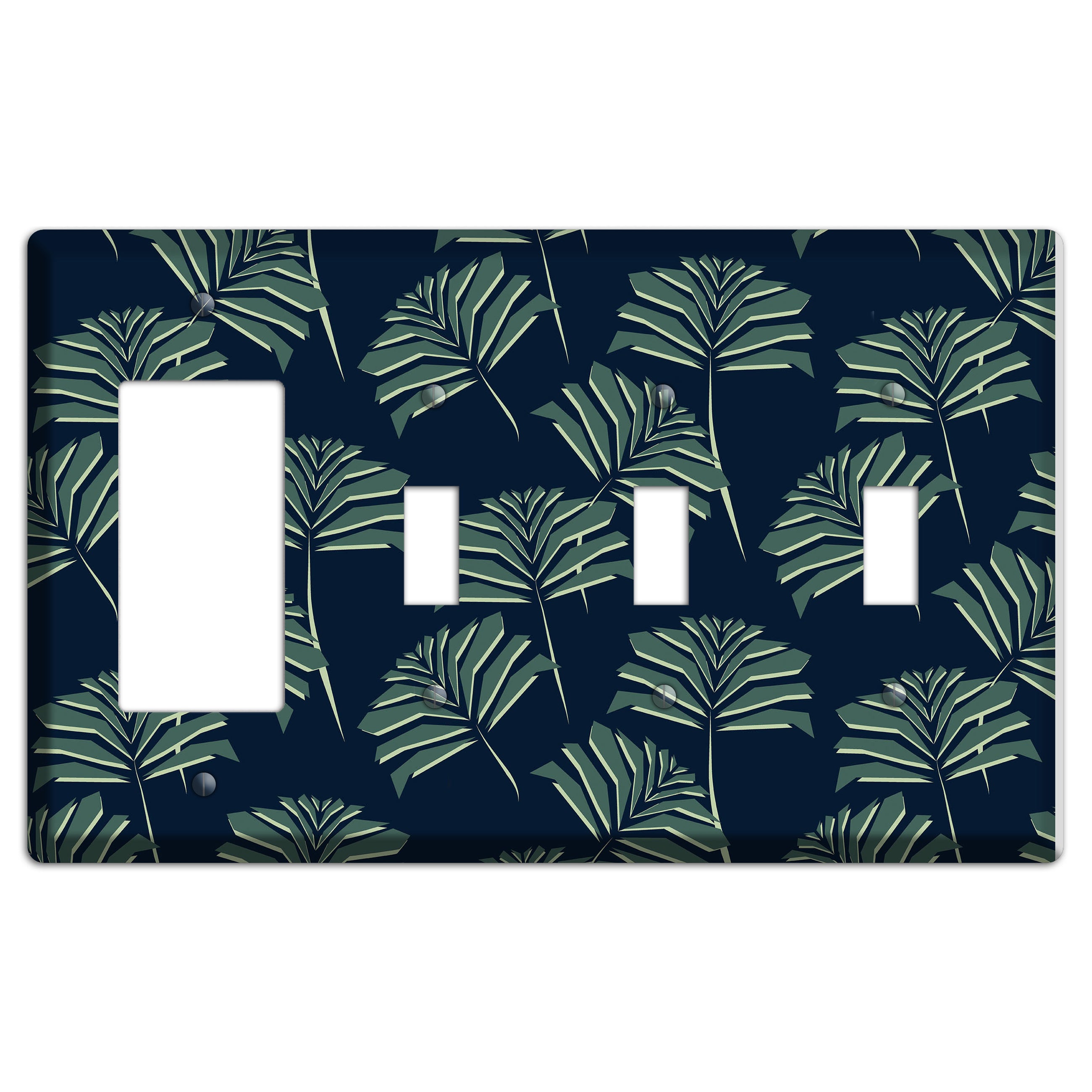Leaves Style C Rocker / 3 Toggle Wallplate