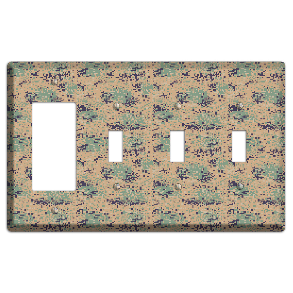 Marpat Woodland Camo Rocker / 3 Toggle Wallplate