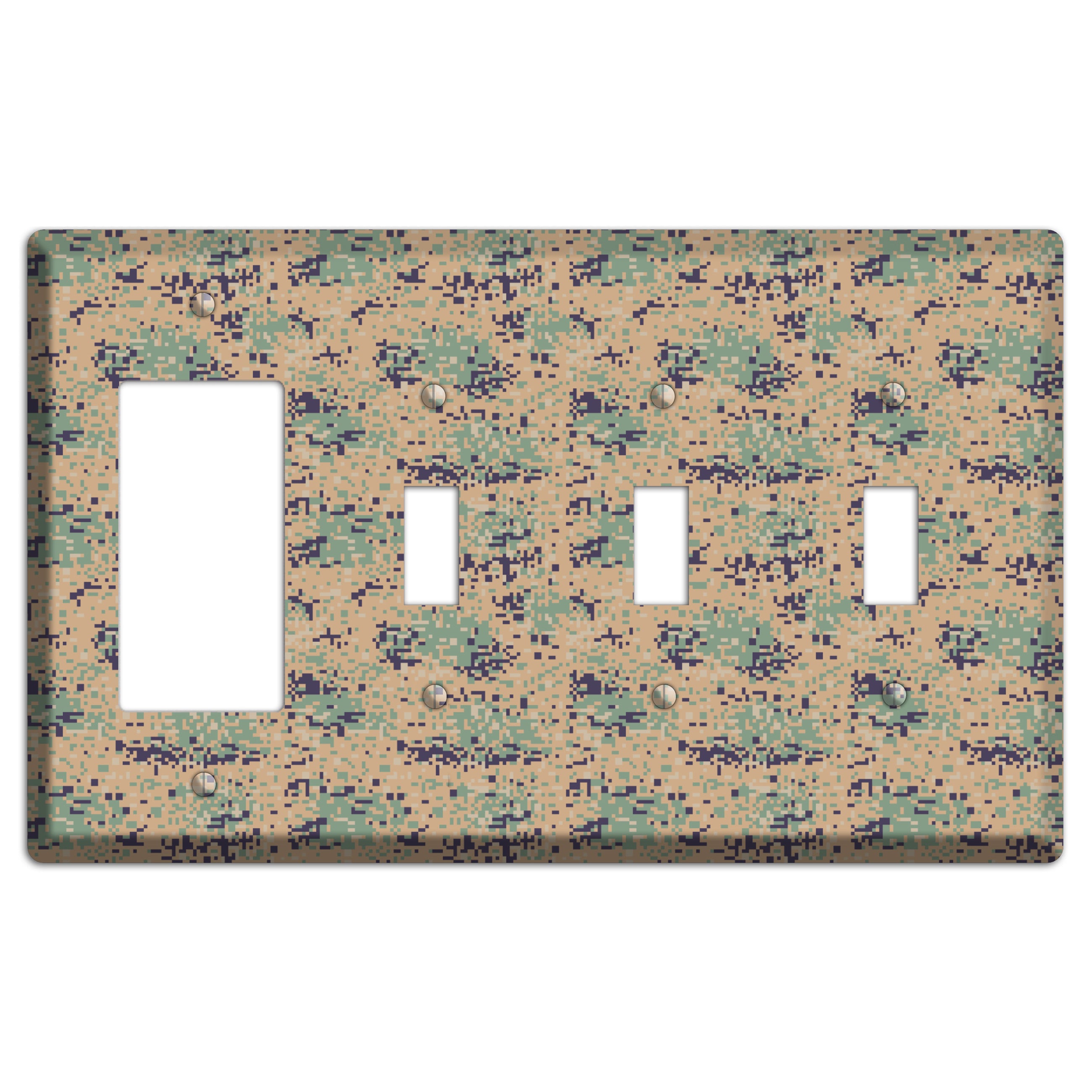 Marpat Woodland Camo Rocker / 3 Toggle Wallplate
