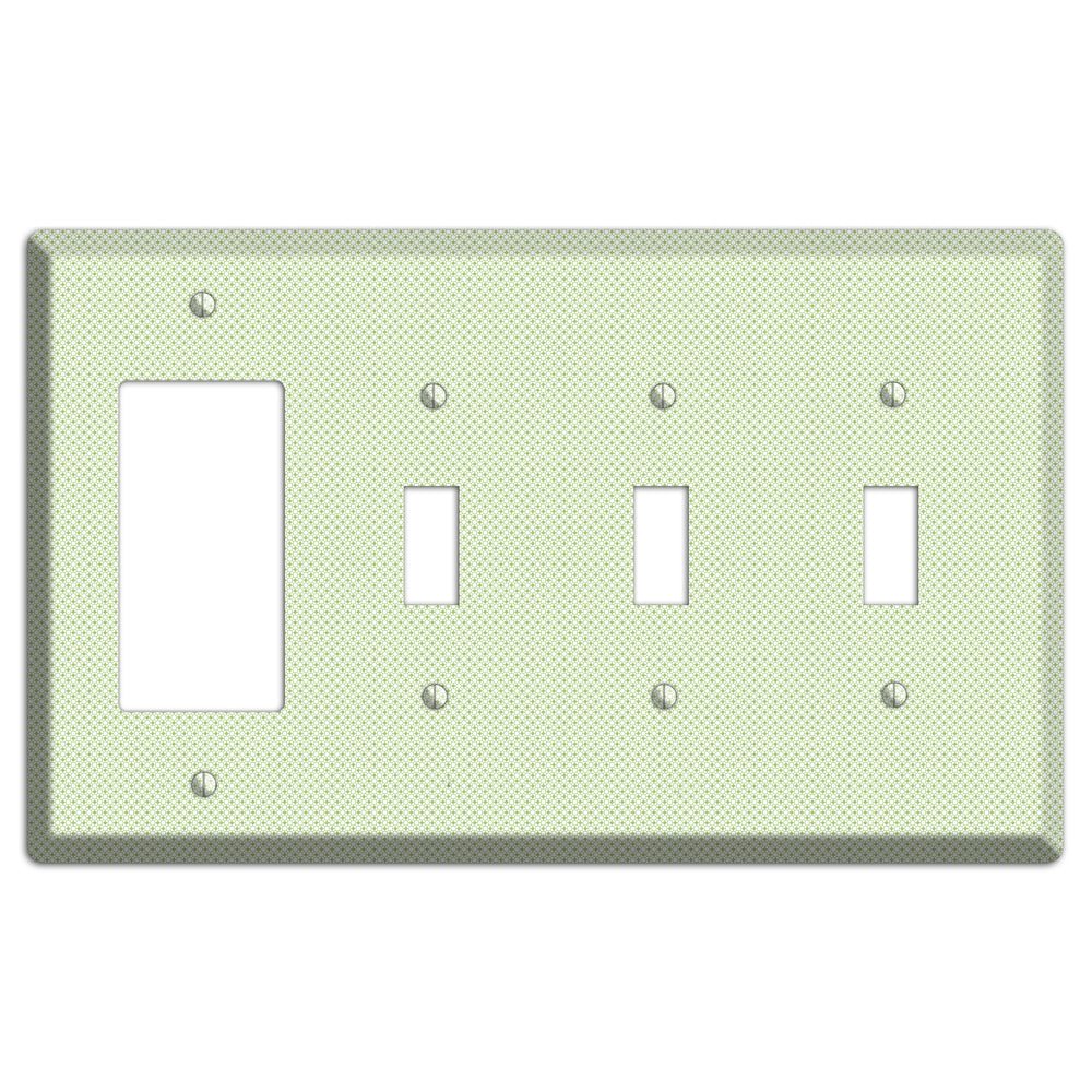 Light Green Tiny Geometric Rocker / 3 Toggle Wallplate