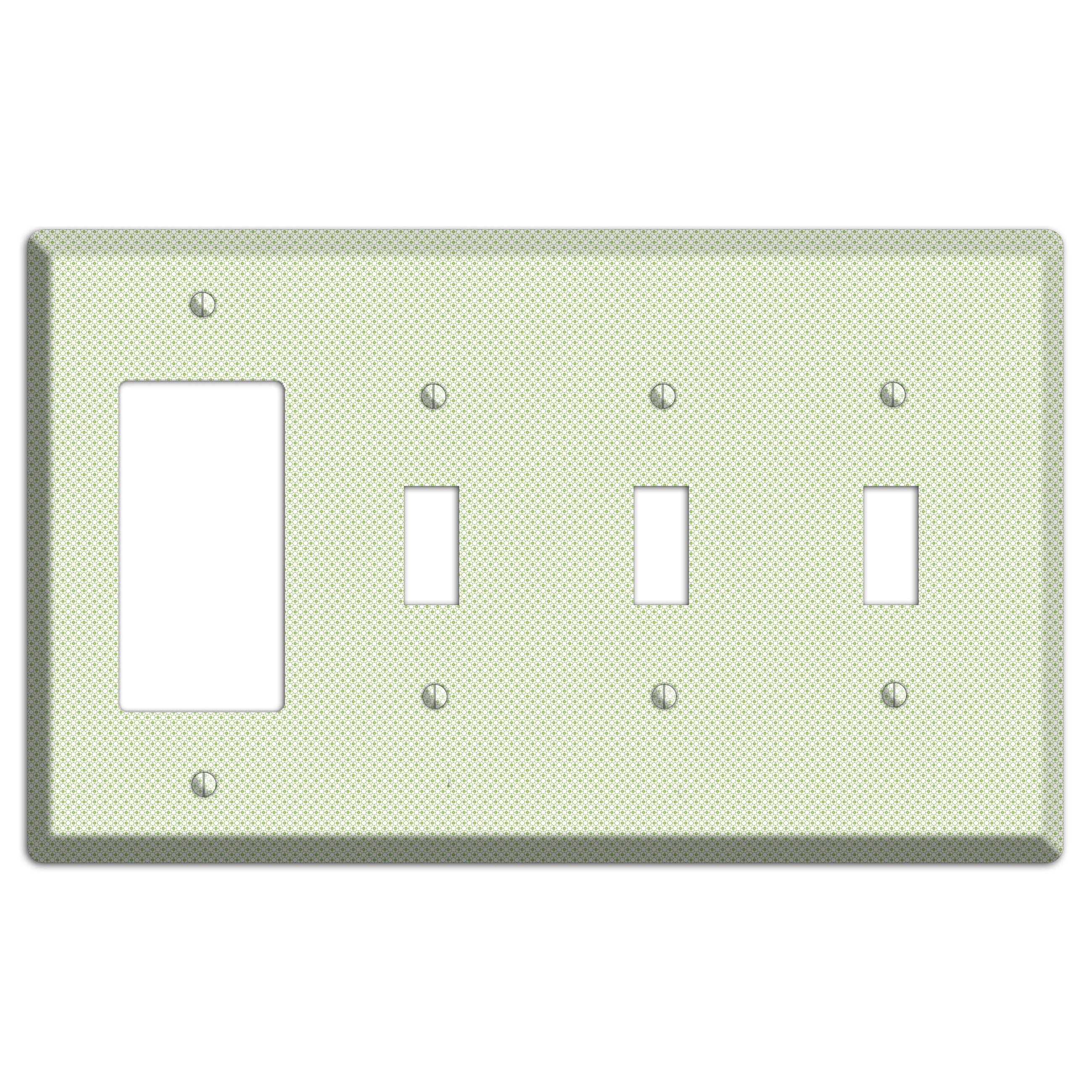 Light Green Tiny Geometric Rocker / 3 Toggle Wallplate