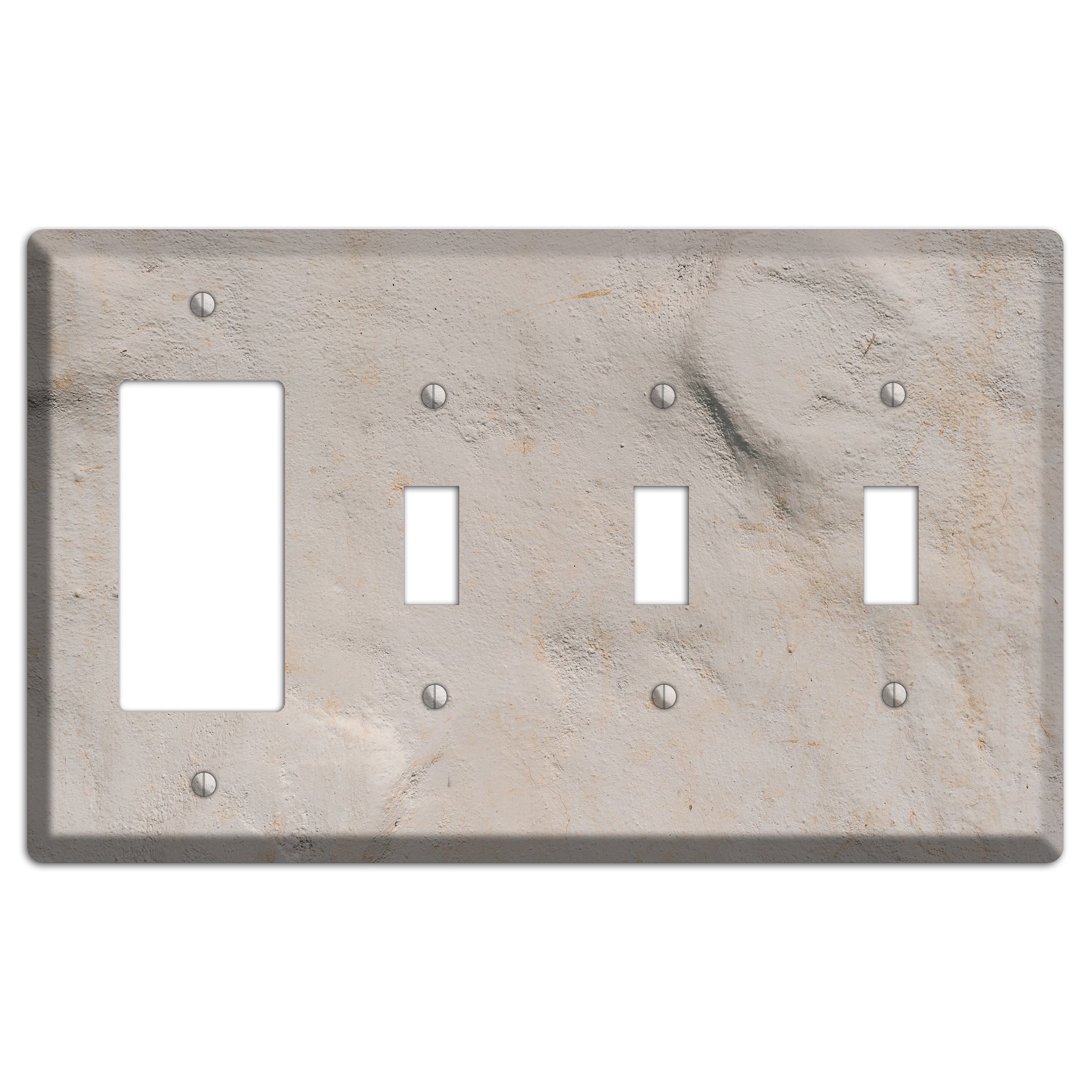 Trowled Concrete Rocker / 3 Toggle Wallplate