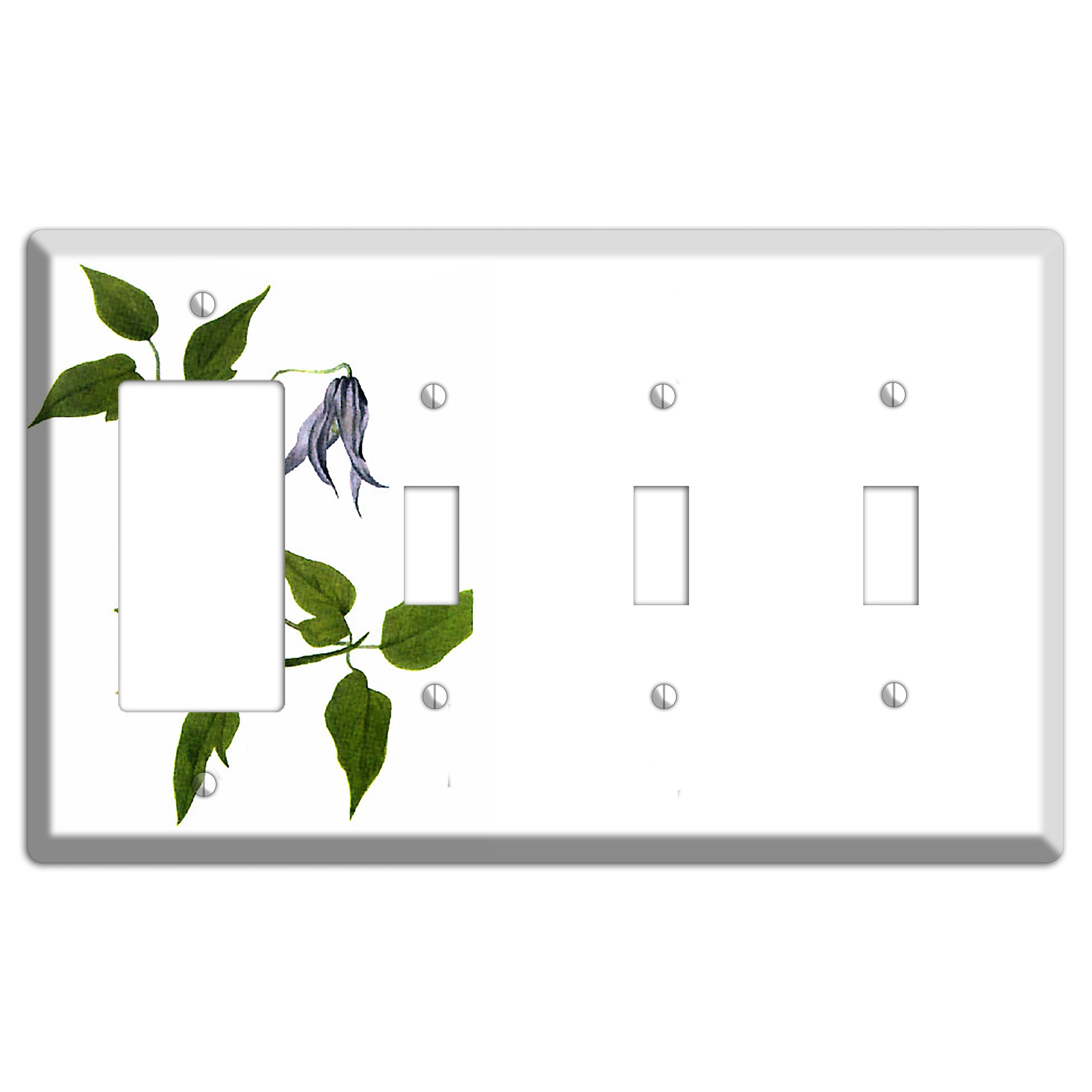 Clematis Columbiana Rocker / 3 Toggle Wallplate