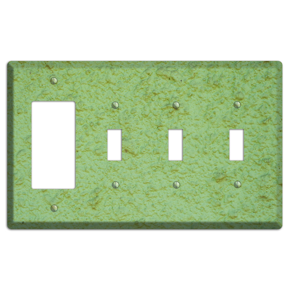 Green Concrete Rocker / 3 Toggle Wallplate