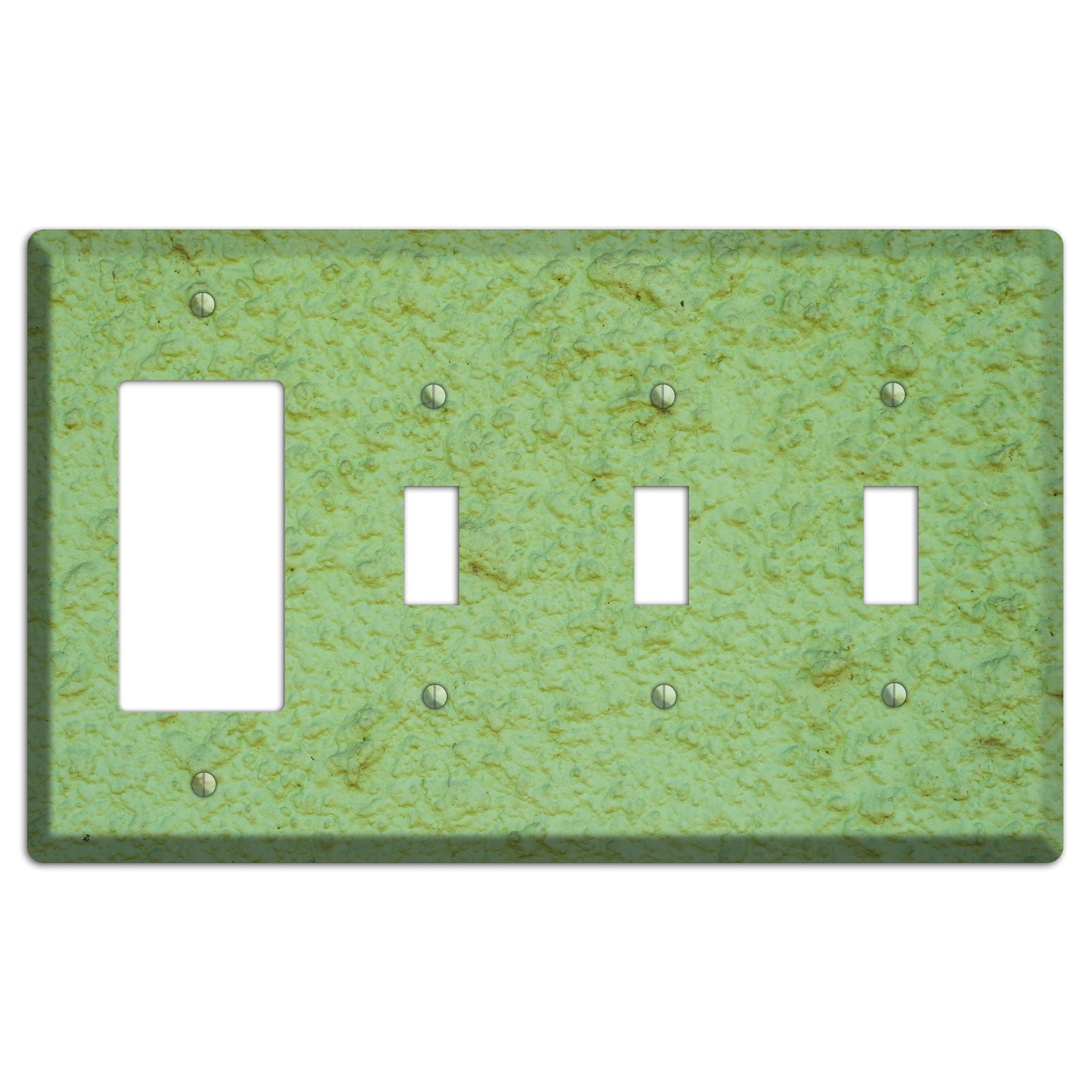 Green Concrete Rocker / 3 Toggle Wallplate