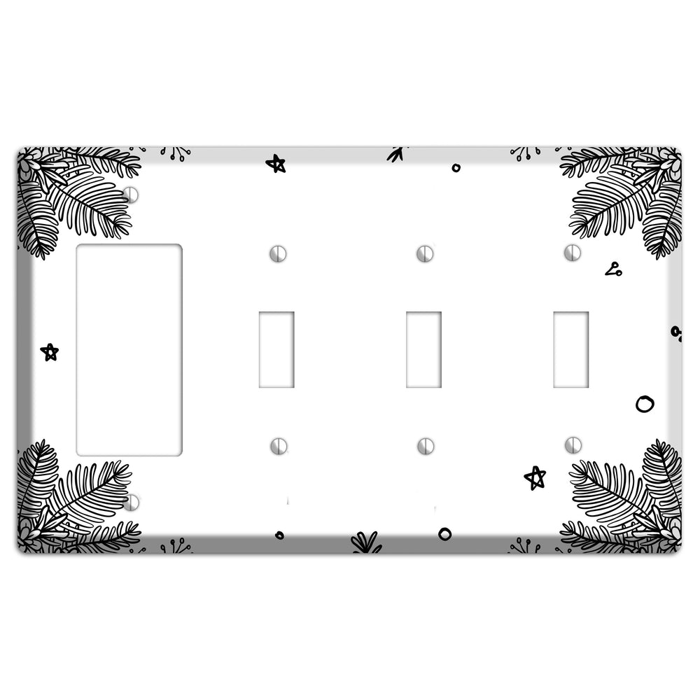 Cartoon Christmas 2 Rocker / 3 Toggle Wallplate