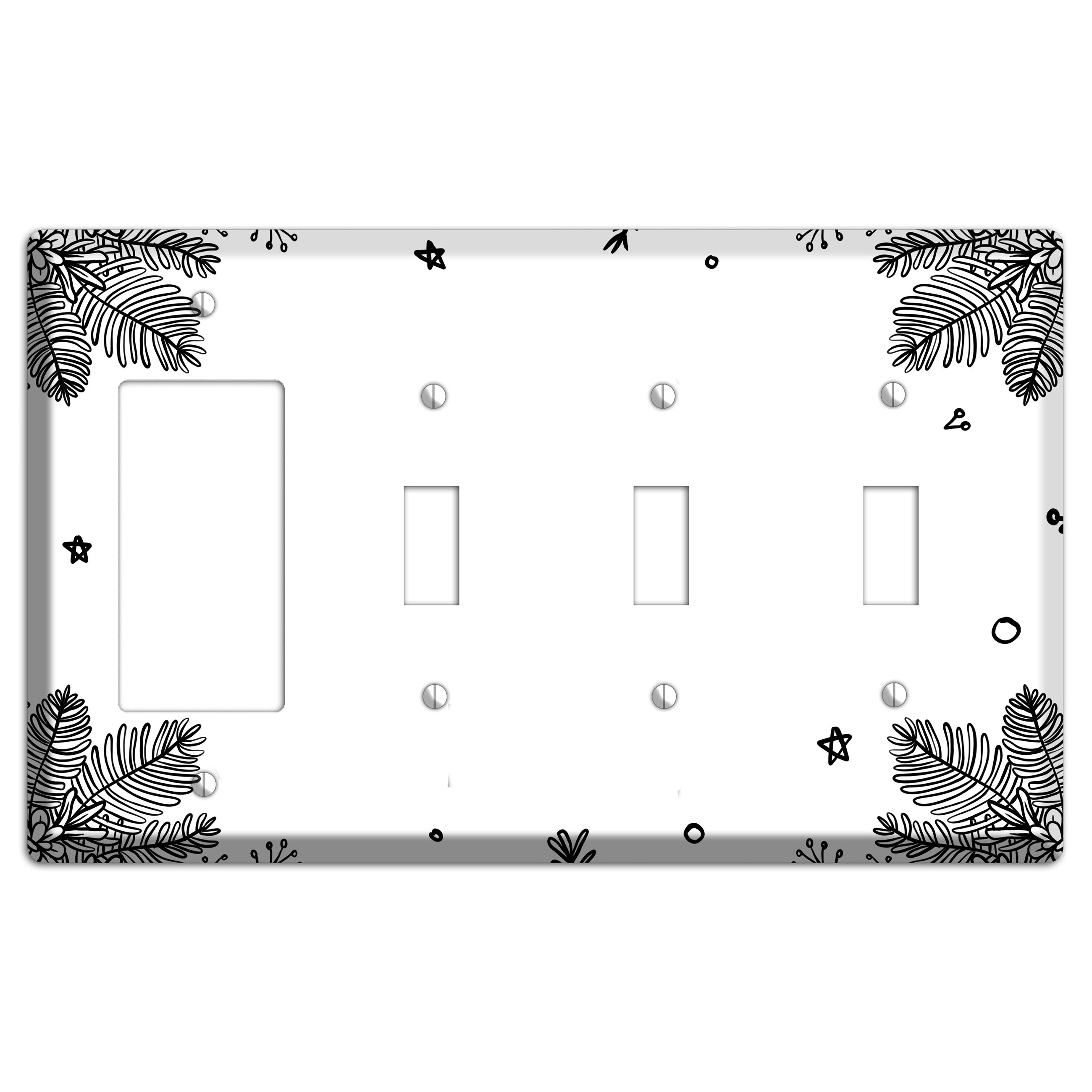 Cartoon Christmas 2 Rocker / 3 Toggle Wallplate