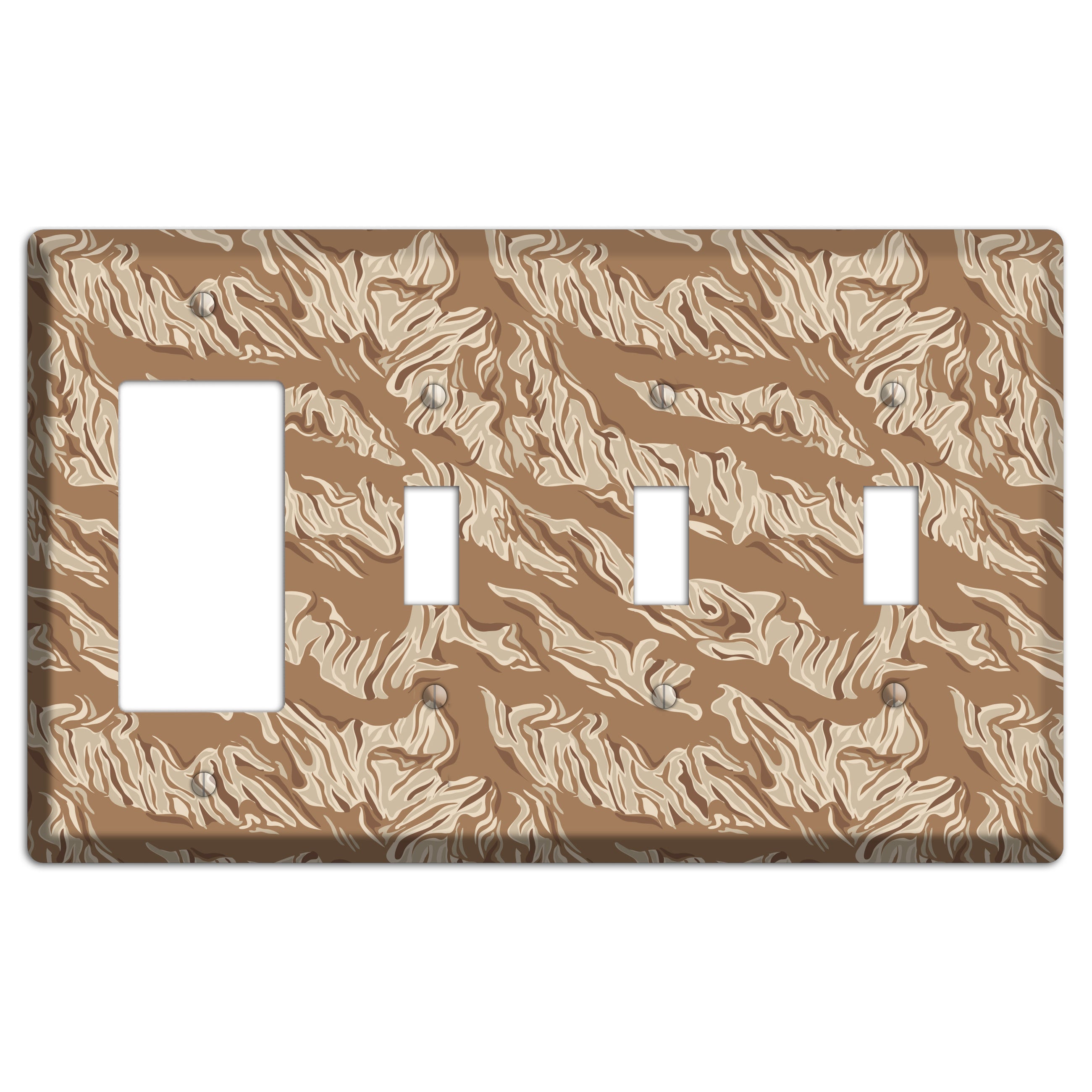 Desert Tiger Camo Rocker / 3 Toggle Wallplate