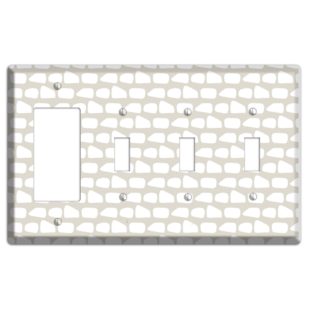 Simple Scandanavian Style Q Rocker / 3 Toggle Wallplate