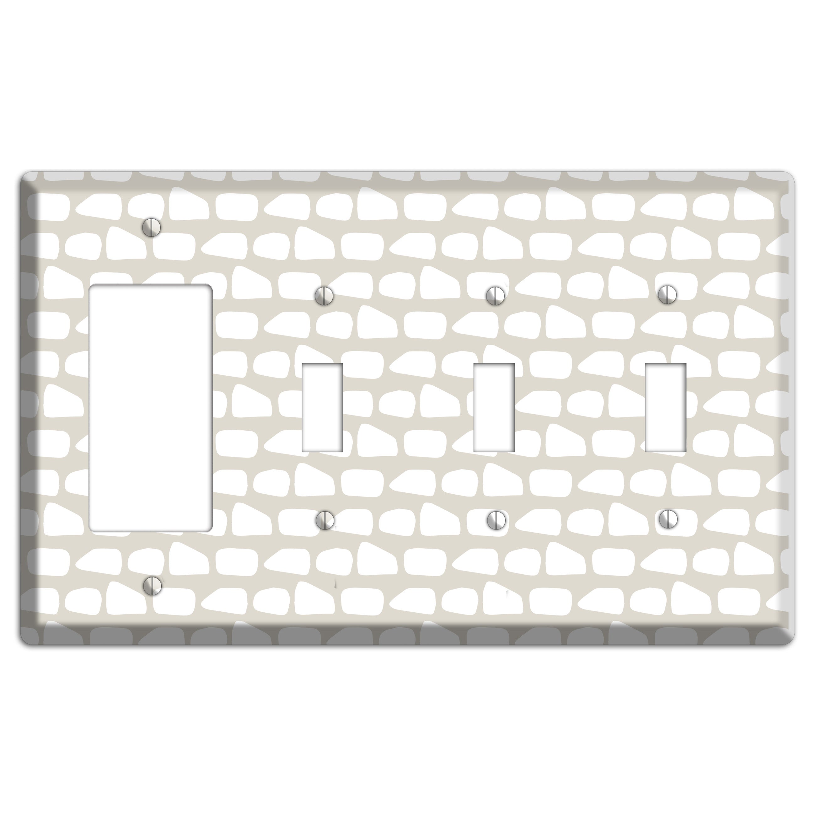 Simple Scandanavian Style Q Rocker / 3 Toggle Wallplate