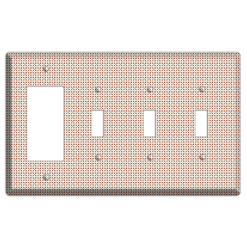 Beige Weave Rocker / 3 Toggle Wallplate