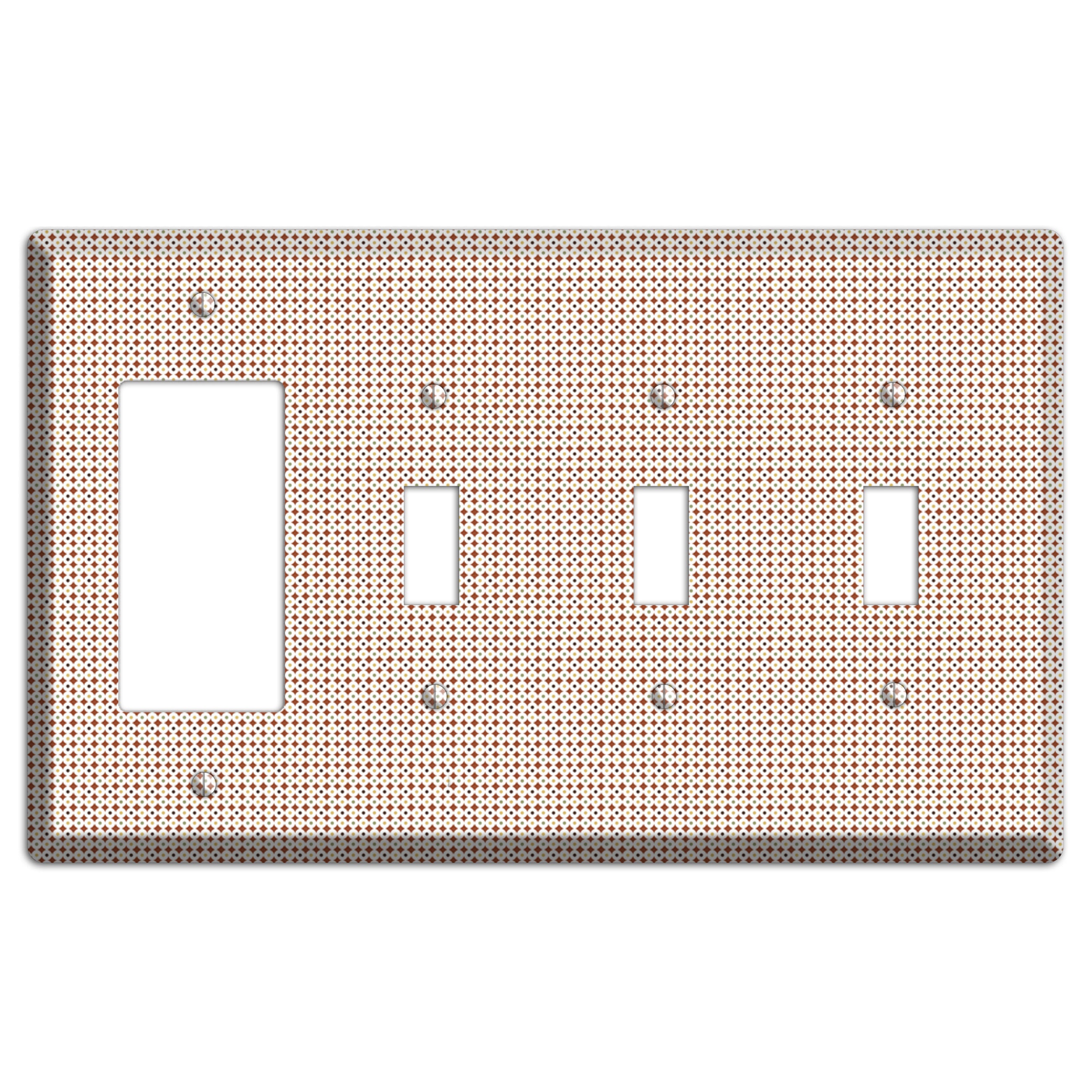 Beige Weave Rocker / 3 Toggle Wallplate