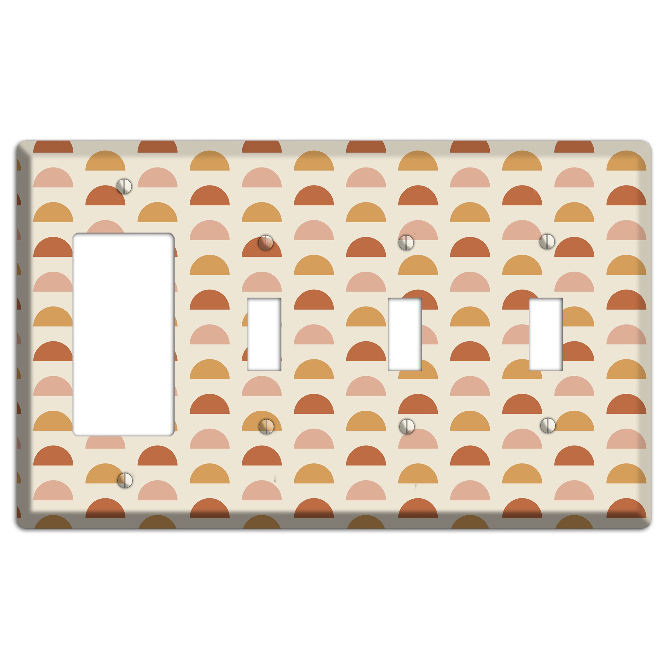 Peachy Half Moons Rocker / 3 Toggle Wallplate