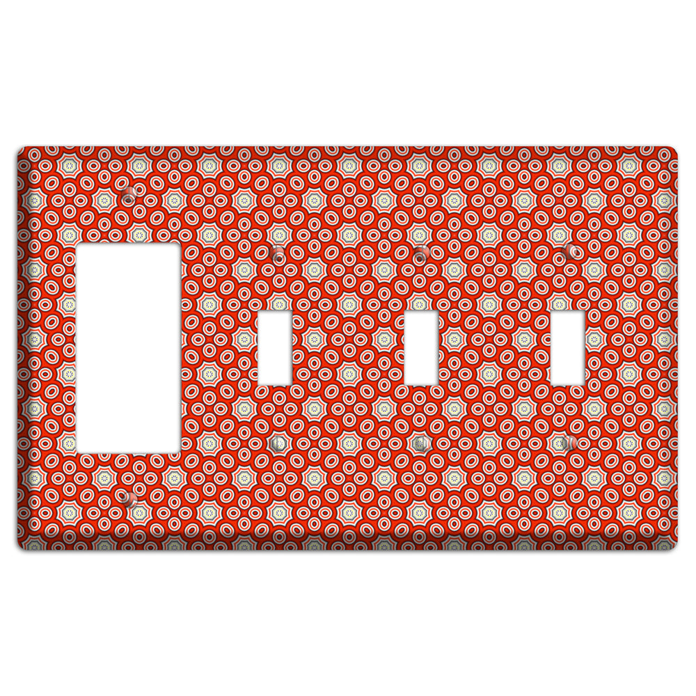 Red Foulard 3 Rocker / 3 Toggle Wallplate