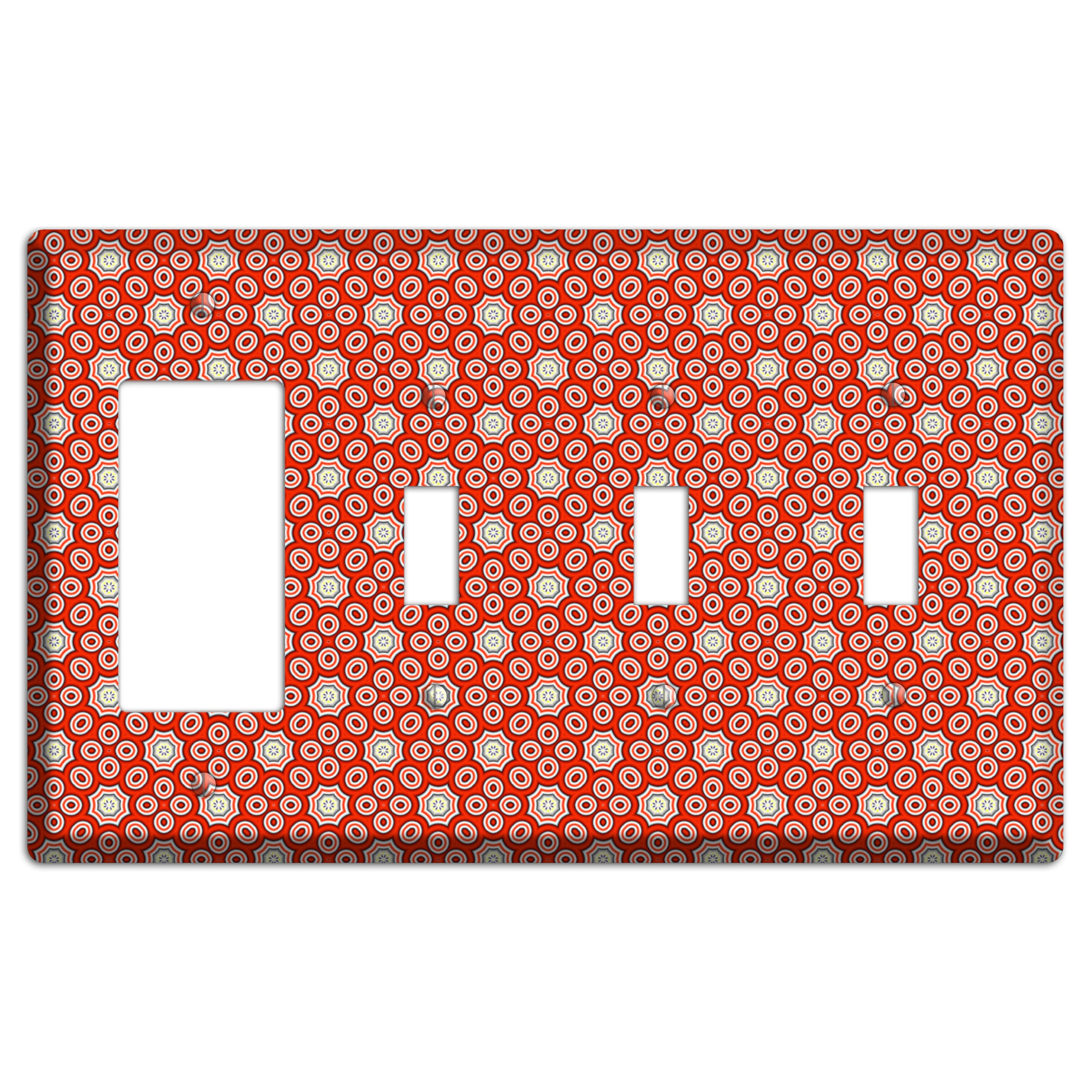 Red Foulard 3 Rocker / 3 Toggle Wallplate