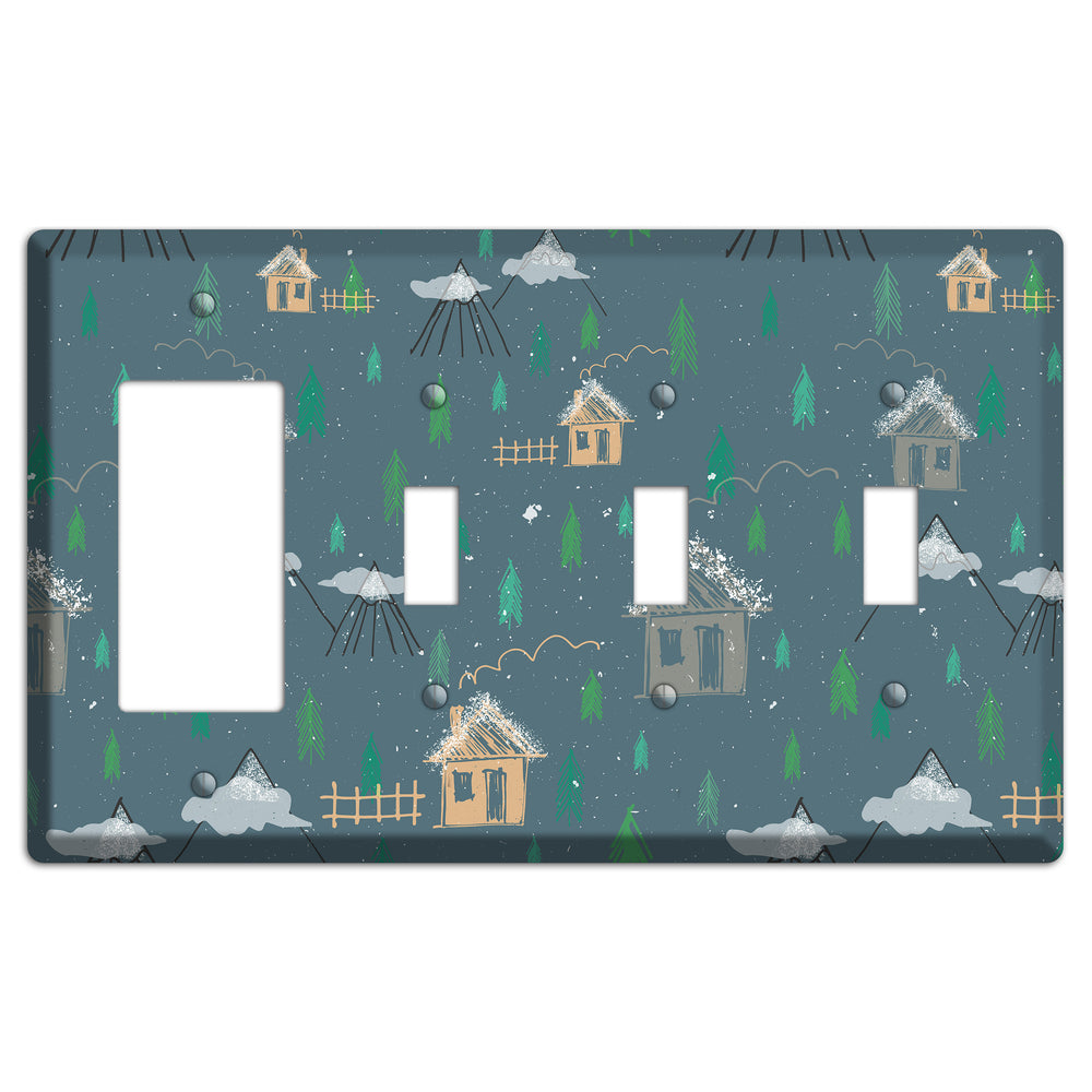Wildlife Neighborhoods 1 Rocker / 3 Toggle Wallplate