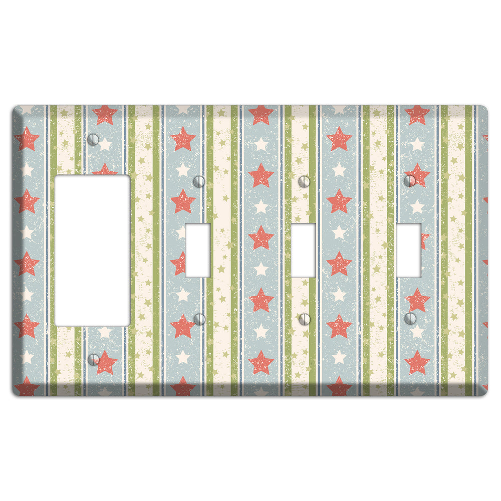 Christmas Morning Rocker / 3 Toggle Wallplate